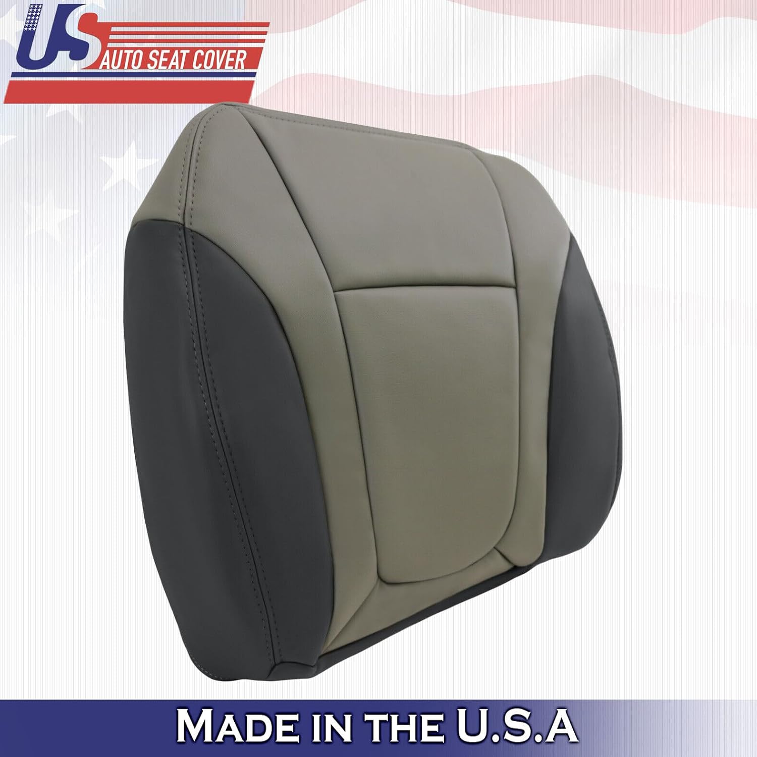 U.S.AutoSeat- Funda compatible con Chevy Trailblazer 2002 a 2004, parte inferior delantera de piel, 2 tonos, gris