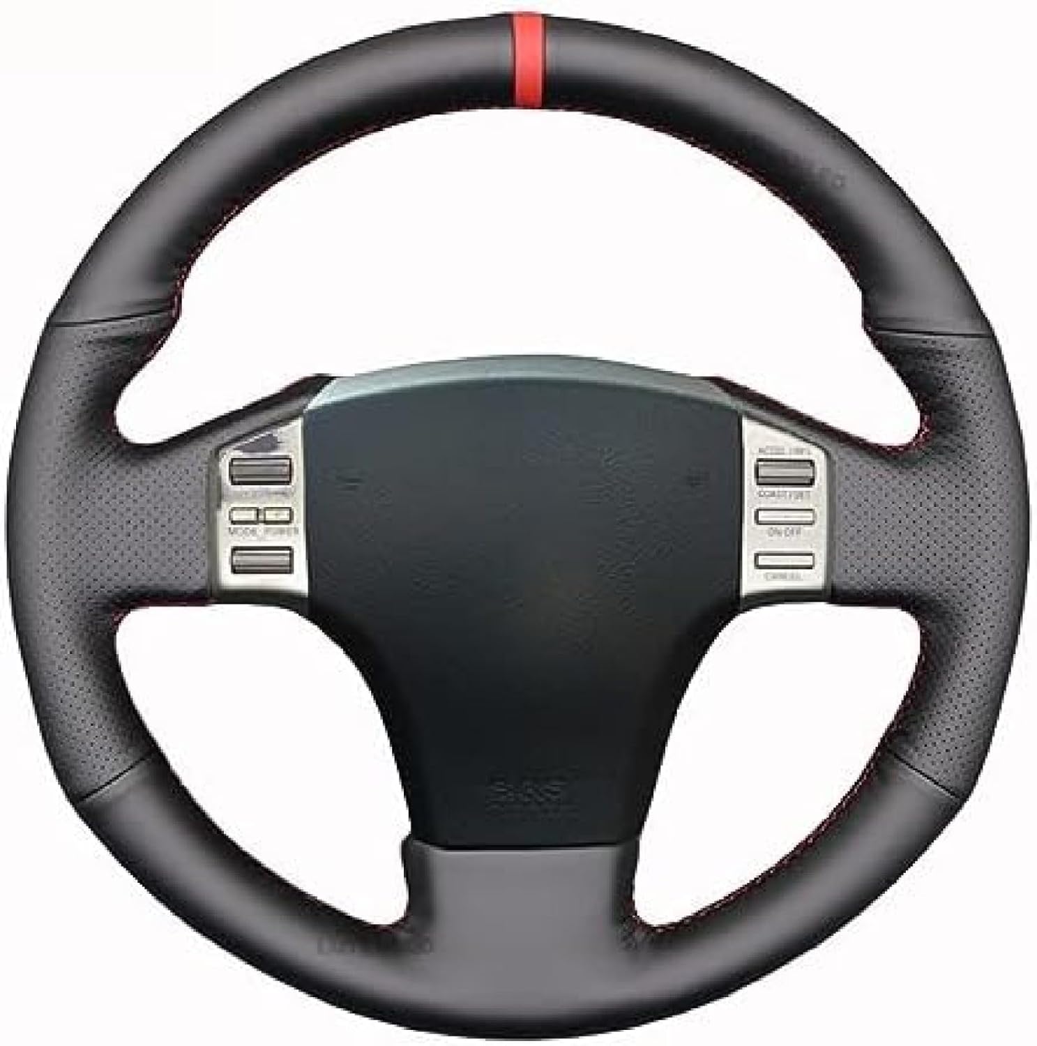 Cubierta de volante de costura a mano para Infiniti G35 2003-2006 para Nissan Skyline V35 2003-2006 línea roja+azul