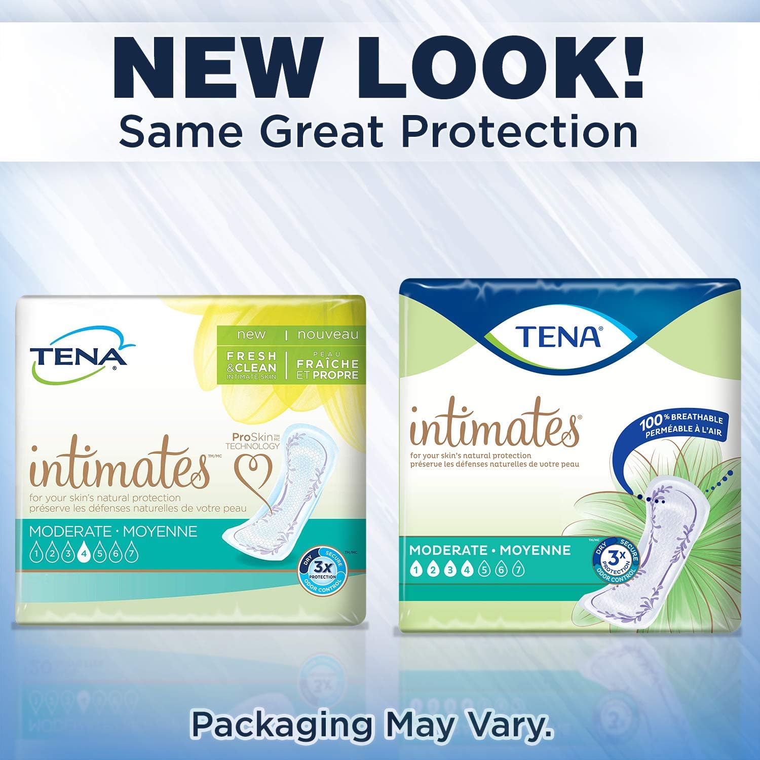 TENA Sensitive Care – Almohadilla moderada para fugas de vejiga para mujeres, absorción moderada, longitud regular, 120 paquetes en total, 6 paquetes