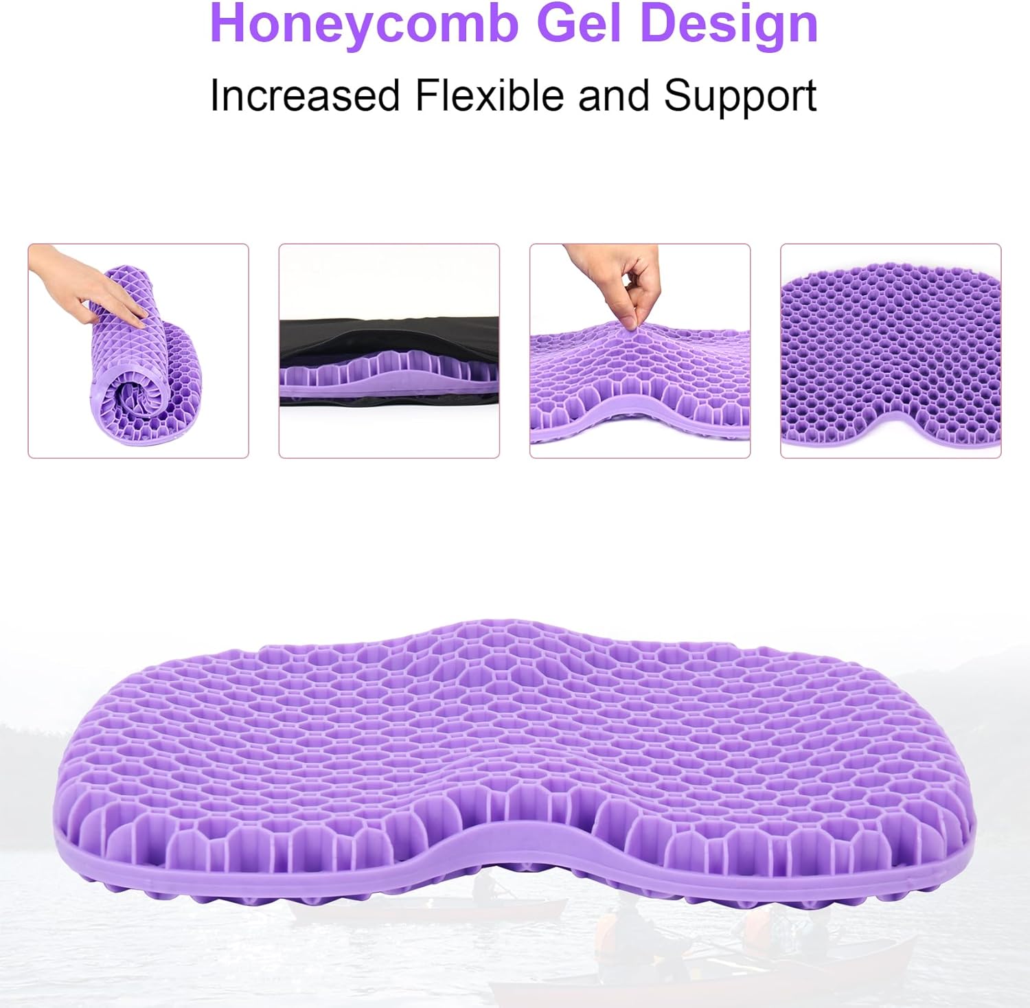 Cojín de asiento de gel para kayak, antideslizante, impermeable, grueso, para sentarse en silla de kayak, accesorios de kayak para kayak de pesca,