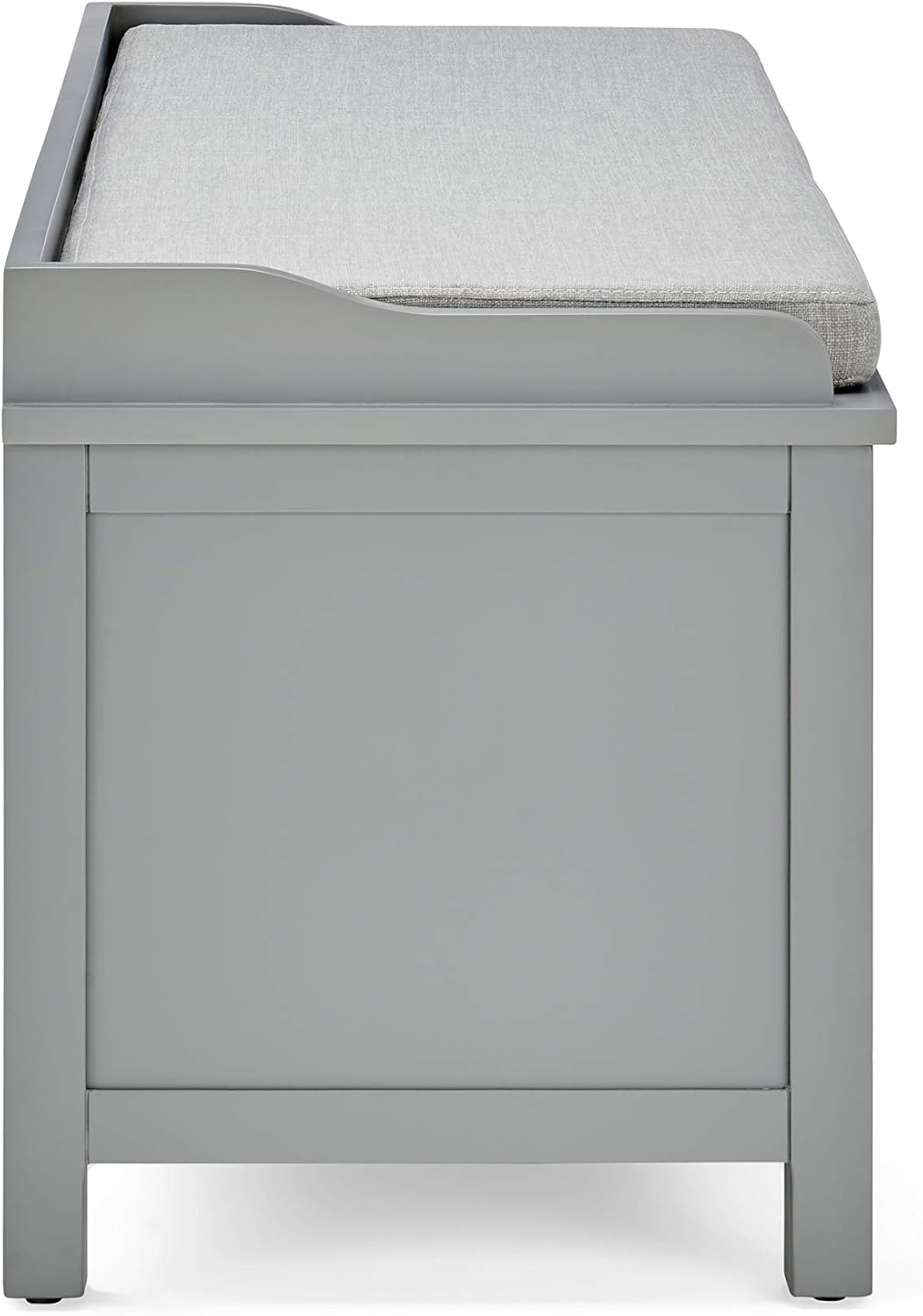 Alaterre Furniture Coventry – Banco de almacenamiento de madera con cojín, 45 pulgadas de ancho, color gris