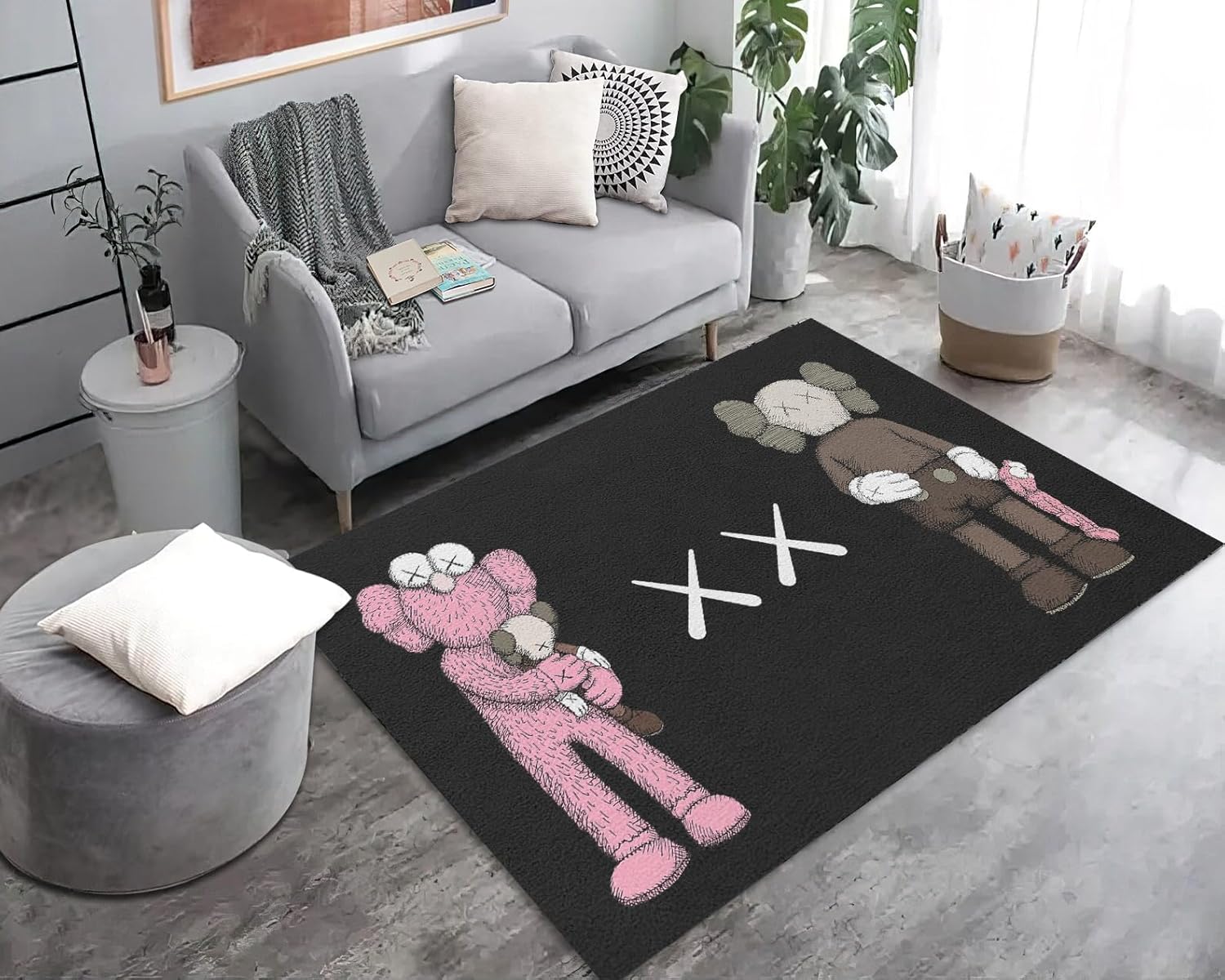 Hypebeast – Alfombra moderna de arte abstracto pop con graffiti, decoración artística para sala de estar, dormitorio, sala de juegos,