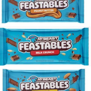 Feastables Beast Bar – Barra de chocolate con leche con mantequilla de maní, chocolate con leche y almendras, chocolate con leche crujiente (3 Feastables Beast Bar – Barra de chocolate con leche con mantequilla de maní, chocolate con leche y almendras, chocolate con leche crujiente (3