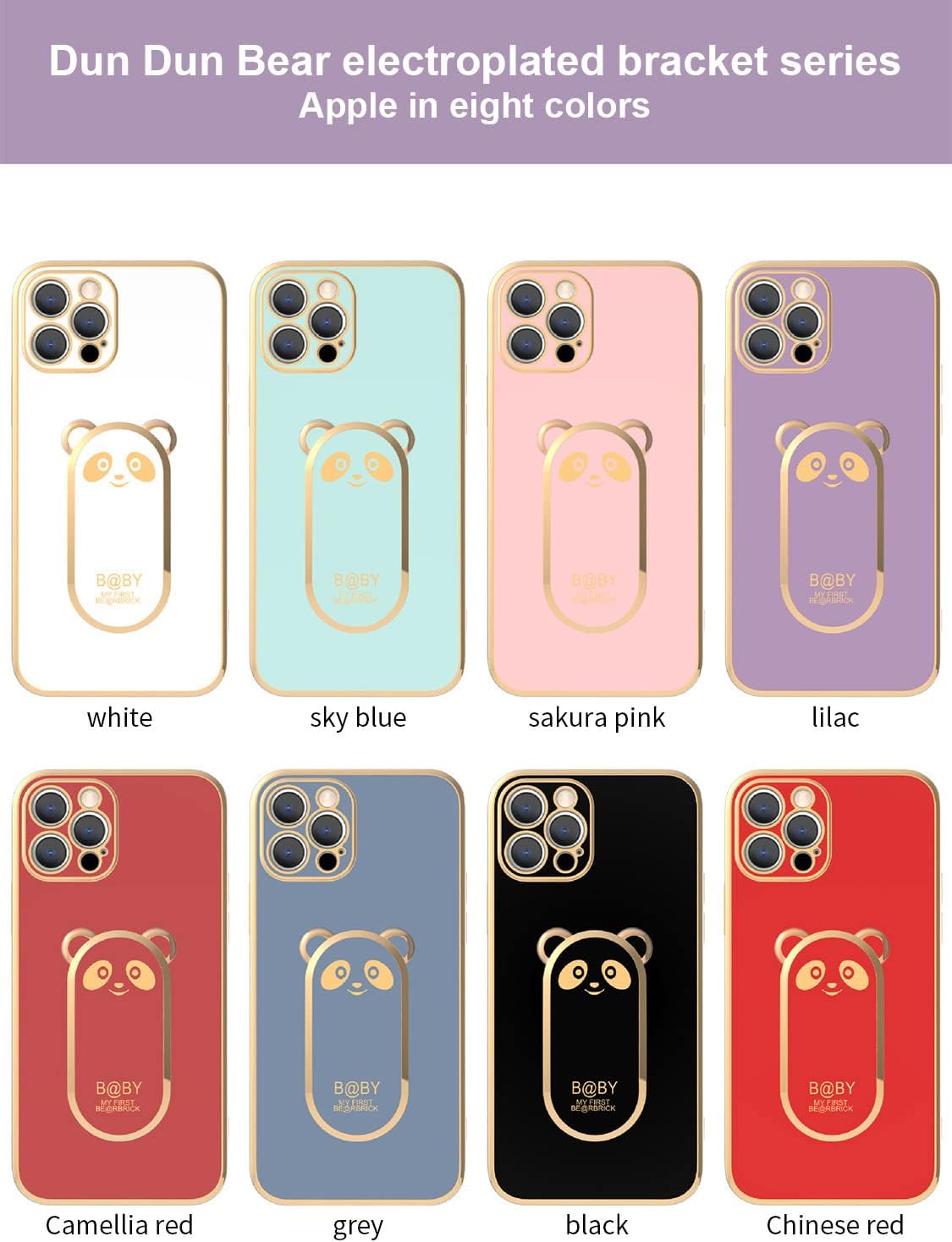 SINQERISHT Funda compatible con Samsung Galaxy A52 Carcasas con revestimiento 6D Panda Hidden Kickstand y protector de lente de cámara TPU cubierta