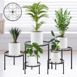 Soportes de metal para macetas, soportes resistentes para múltiples plantas, estante de hierro para macetas, estantes de decoración para interiores Soportes de metal para macetas, soportes resistentes para múltiples plantas, estante de hierro para macetas, estantes de decoración para interiores