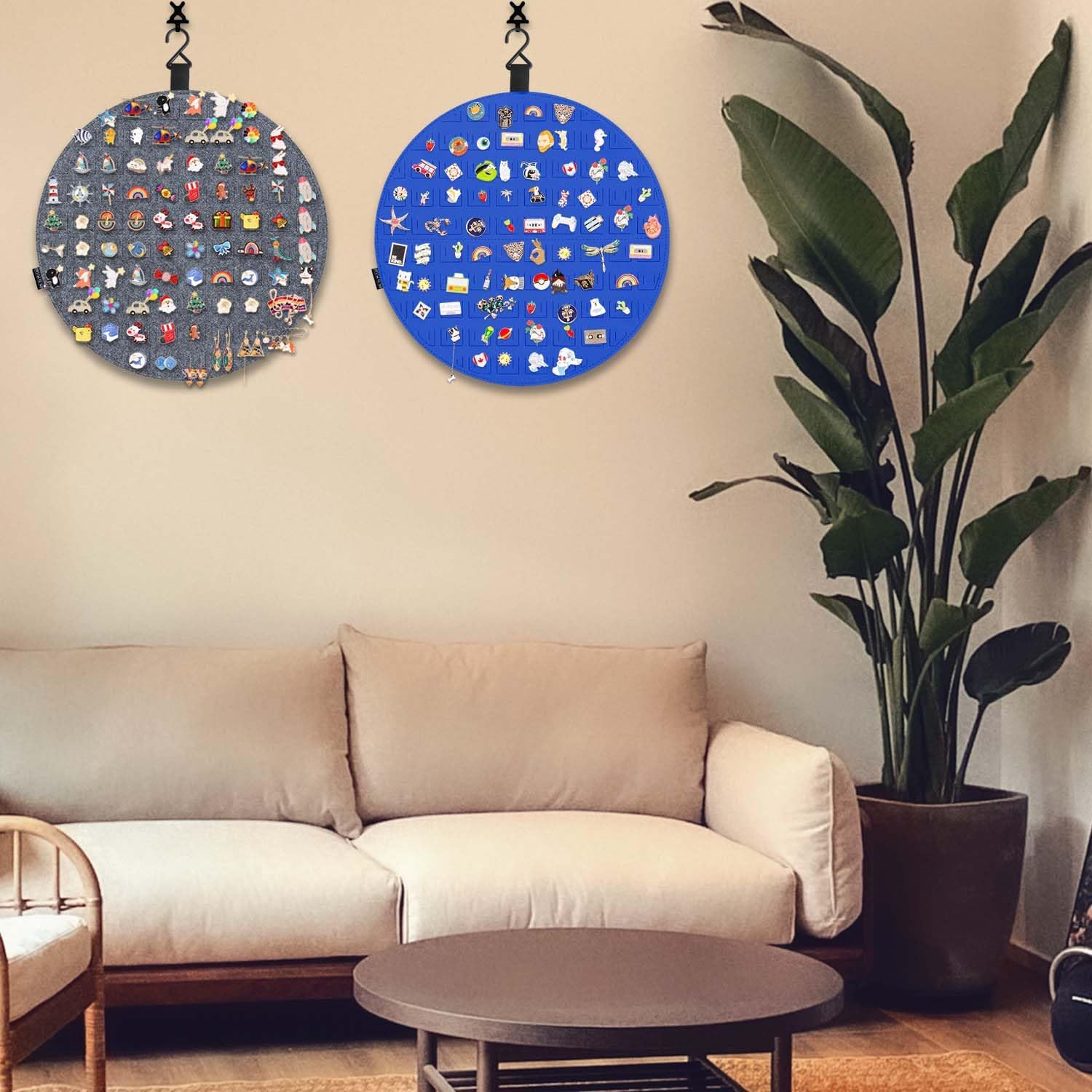 Tablero de pines para pines esmaltados, organizador de broches para colgar en la pared, vitrina de colección de pines, con capacidad para hasta 76