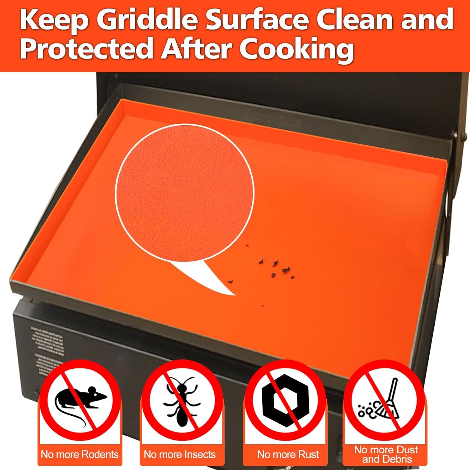 Alfombrilla de silicona para Blackstone  Tapete de silicona resistente de grado alimenticio de 28 pulgadas, cubierta inferior pulida para protector