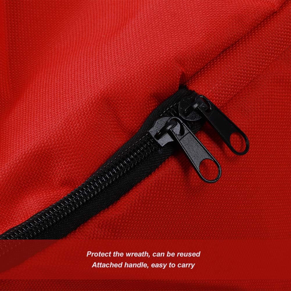 Fydun Bolsa de almacenamiento roja decoración campana corona guirnalda contenedor impermeable a prueba de polvo rojo almacenamiento para la familia