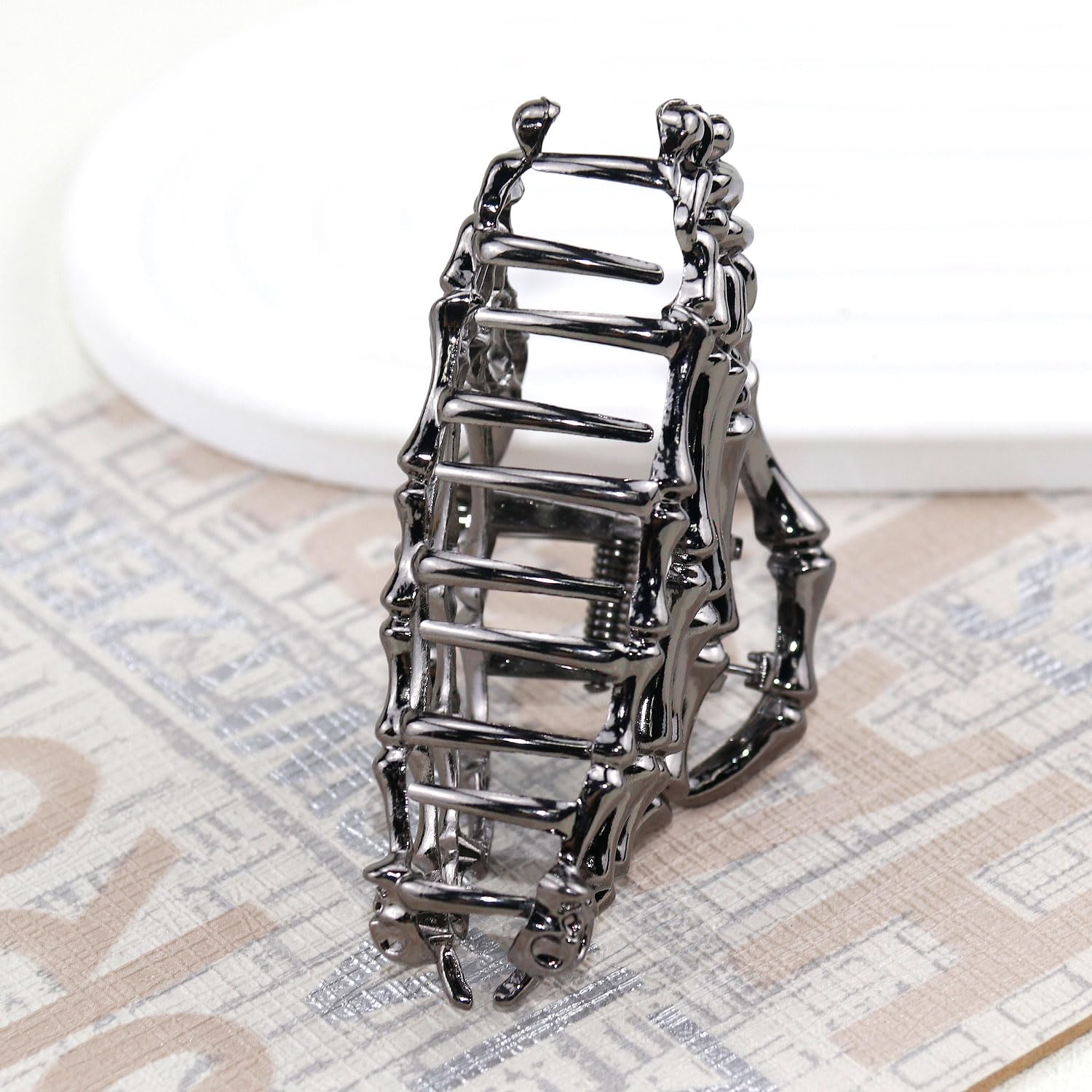 Pinzas de metal para el cabello de esqueleto negro, accesorios para el cabello fino y grueso, pinzas de sujeción fuerte, pinzas antideslizantes para
