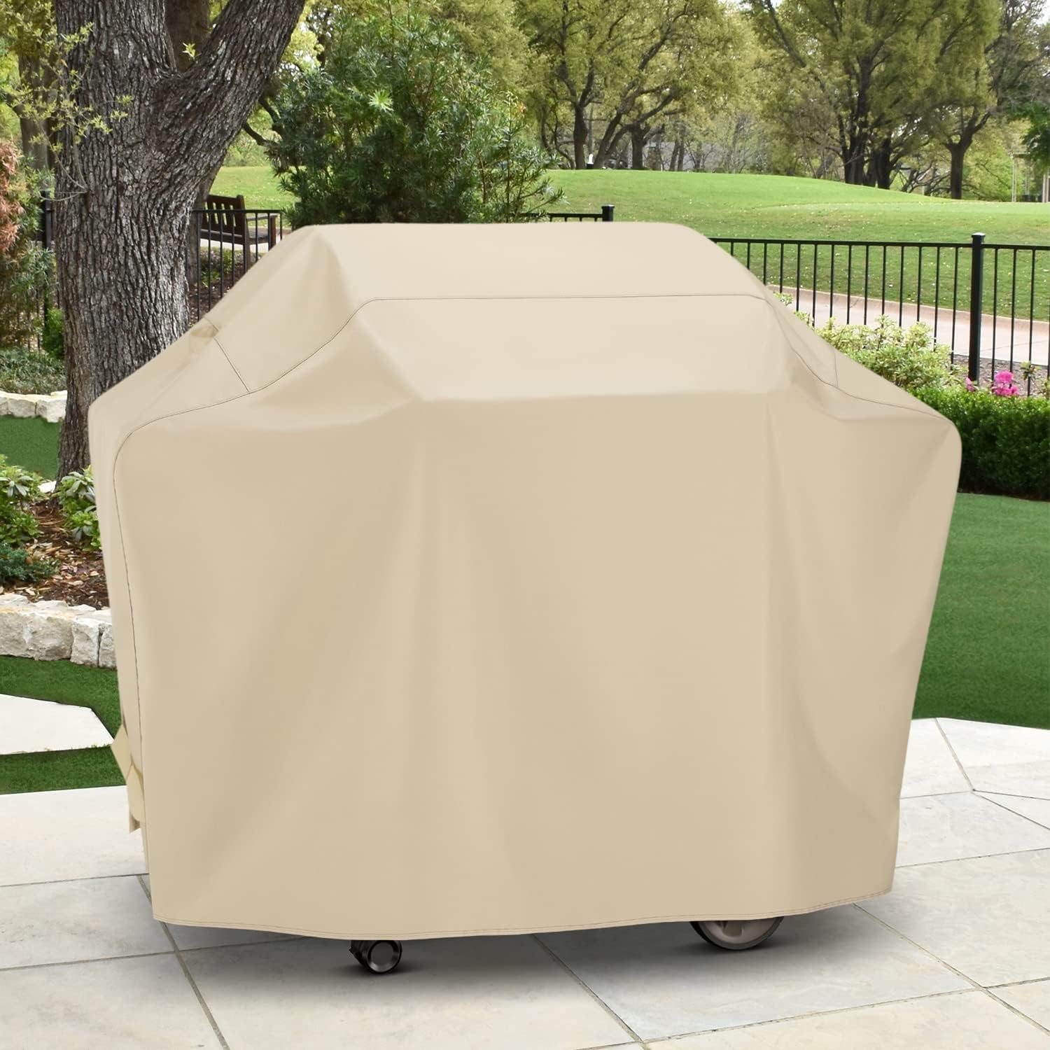 SunPatio Cubierta para parrilla, cubierta impermeable de 64 pulgadas, cubierta de parrilla de gas para barbacoa, cubierta de parrilla de propano