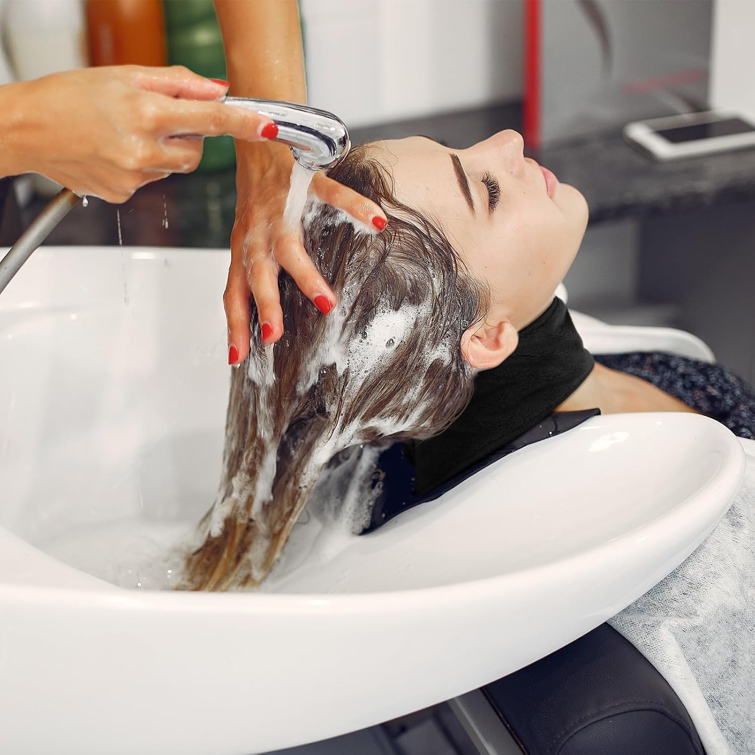 Preboun 24 tiras de tela de toalla de microfibra para el cuello, toalla de secado rápido para cuello de peluquero, tiras de cuello de peluquería,