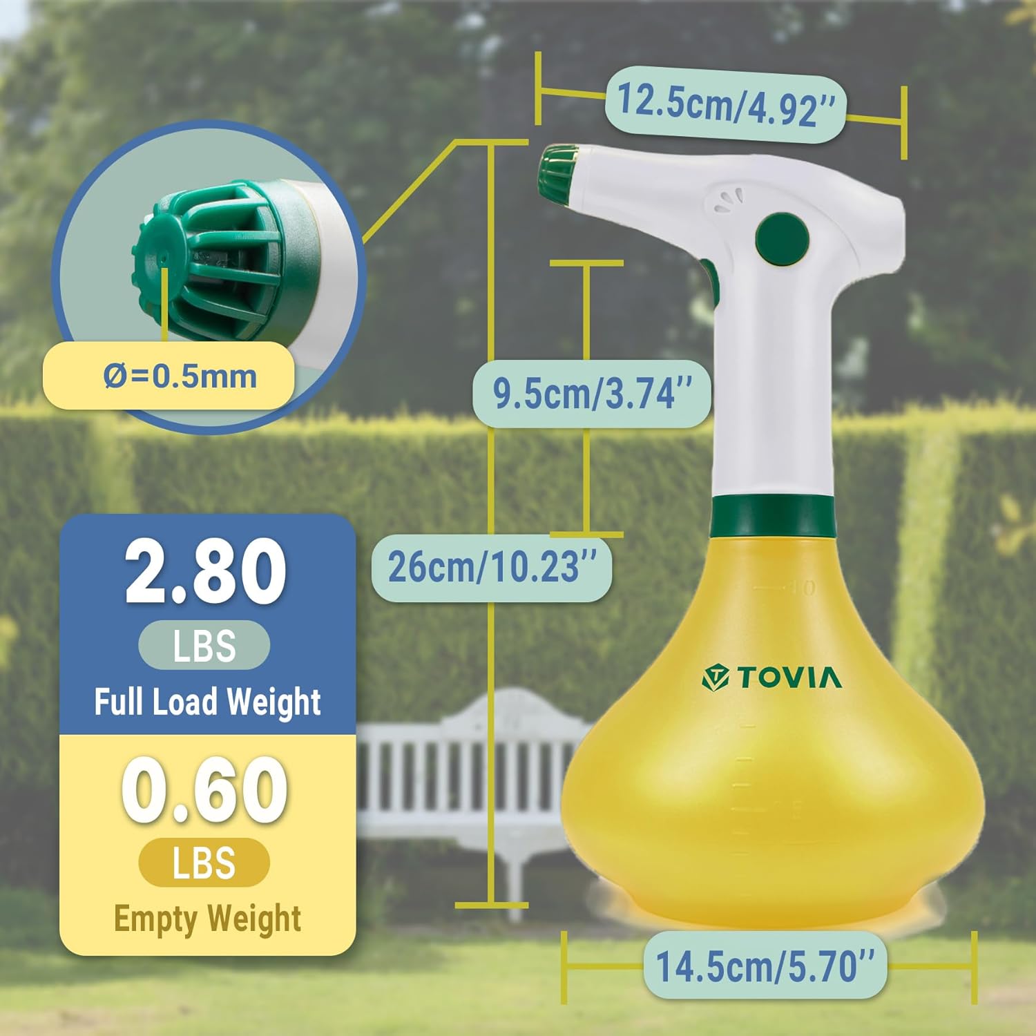 T TOVIA Plant Mister – Botella pulverizadora para plantas de interiorexterior, rociador eléctrico de jardín de 1 litro con boquilla ajustable,