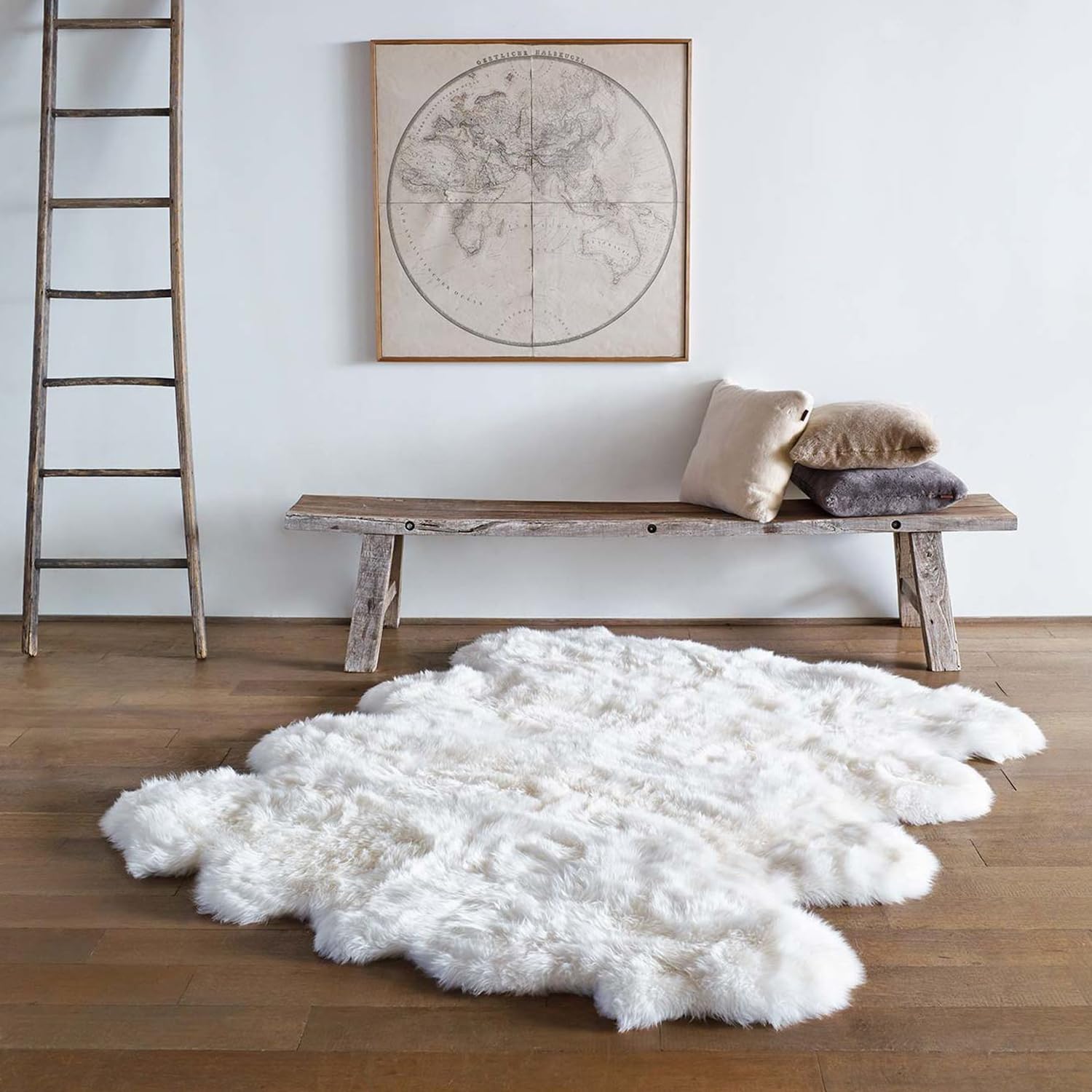 WaySoft(TM) – Alfombra ecológica de piel de oveja marfil de Nueva ZelandaAustralia – Lana auténtica, Lana y mezcla de lana, Ivory