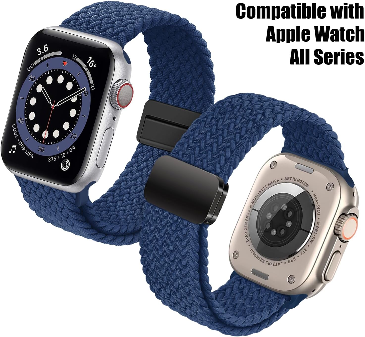 MroTech Compatible con Apple Watch Band Series 8, 7, 6, 5, 4, 3, 2, 1, SE SE2 de 1.61, 1.57, 1.496 pulgadas, 1.496 pulgadas, para mujeres y hombres,
