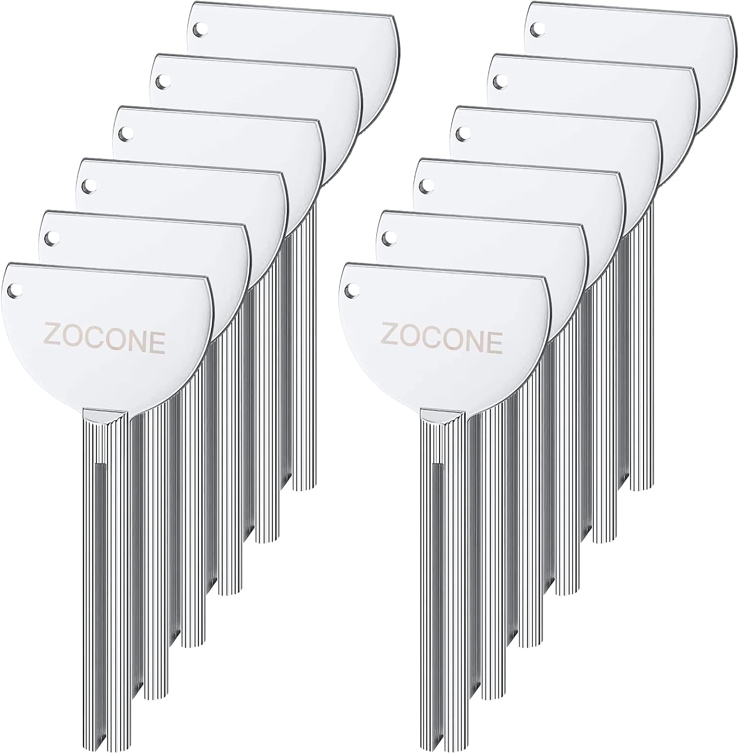ZOCONE Exprimidor de pasta de dientes, 12 piezas de llave de tubo de metal de acero inoxidable para pasta de dientes, escurridor de tubo para