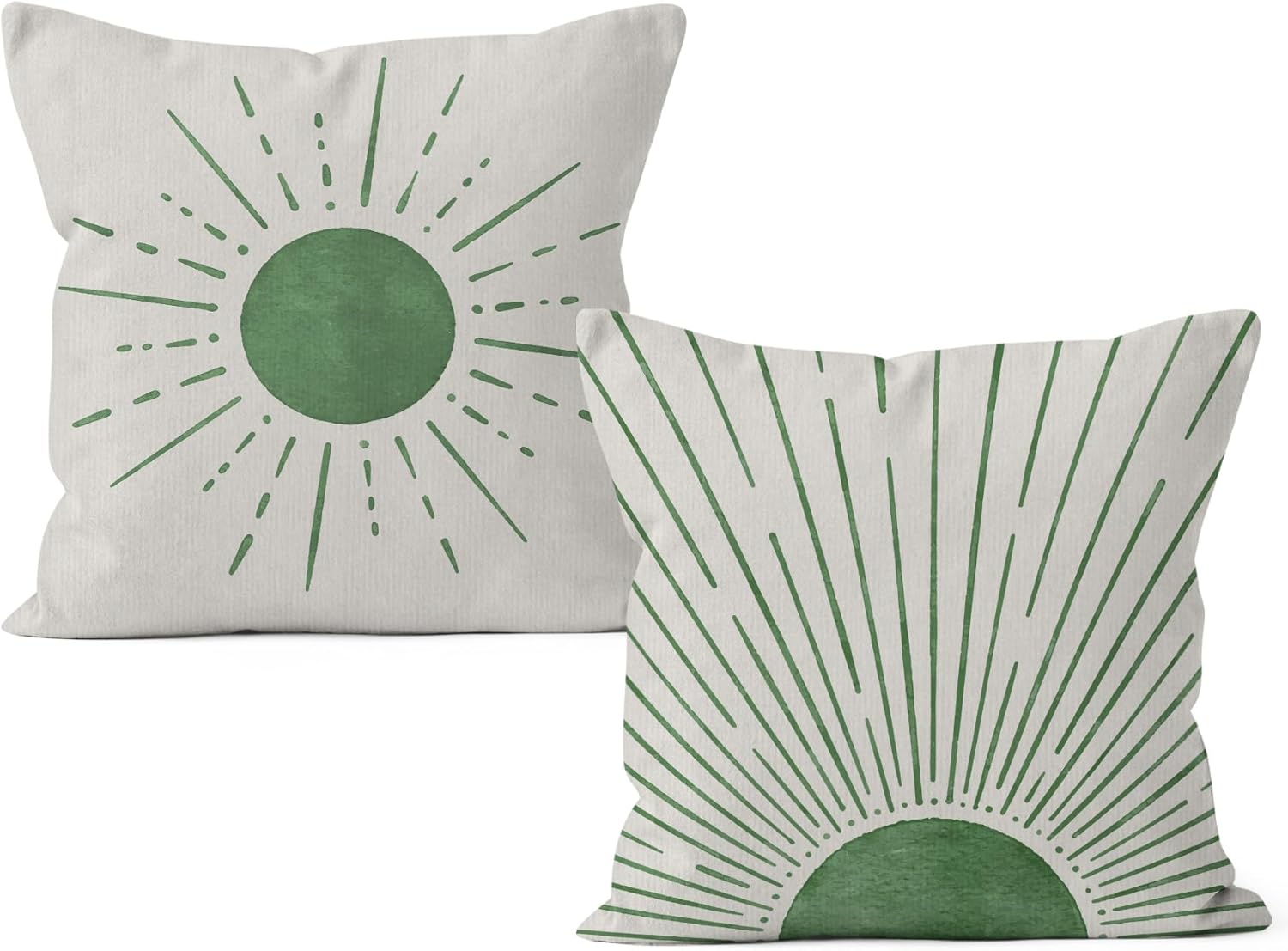 Juego de 2 fundas de almohada decorativas con diseño de sol y sol bohemio para sofá, cama y habitación, decoración bohemia de 18 x 18 pulgadas,