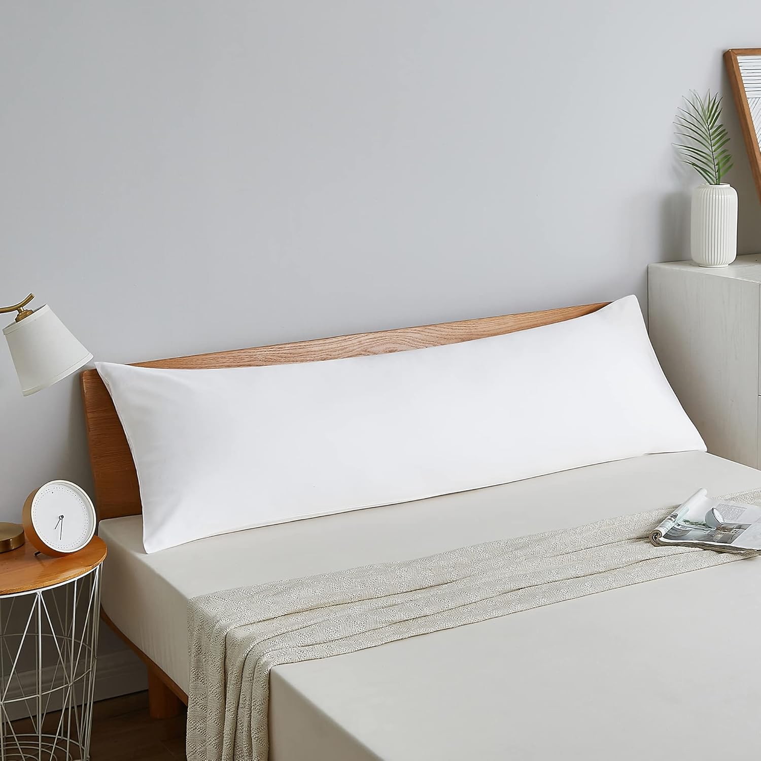 Acanva Almohada corporal esponjosa para adultos y embarazo, suave y larga almohada completa para dormir de lado