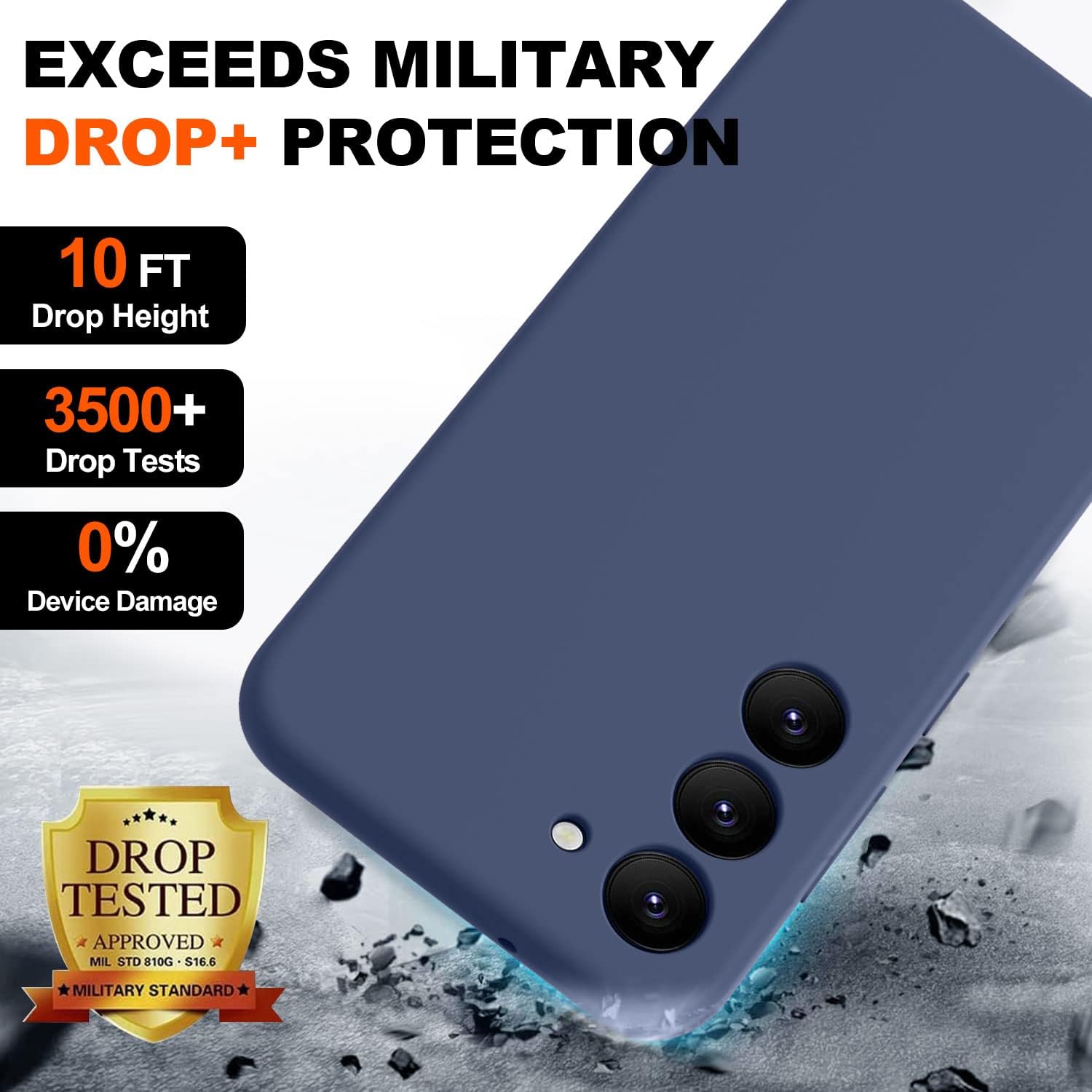 TISOOG Funda compatible con Samsung Galaxy S23 de 6.1 pulgadas, silicona cubierta completa, a prueba de golpes, con forro de microfibra suave,
