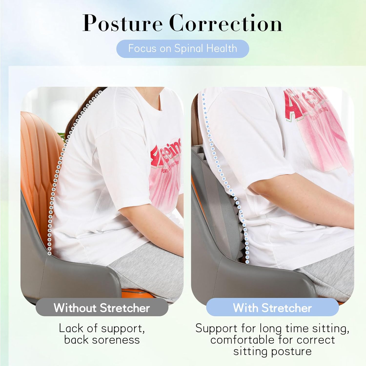 2 piezas de estiramiento de espalda y cuello para alivio del dolor de espalda baja, estirador de cuello, almohada ajustable para escoliosis, hernia