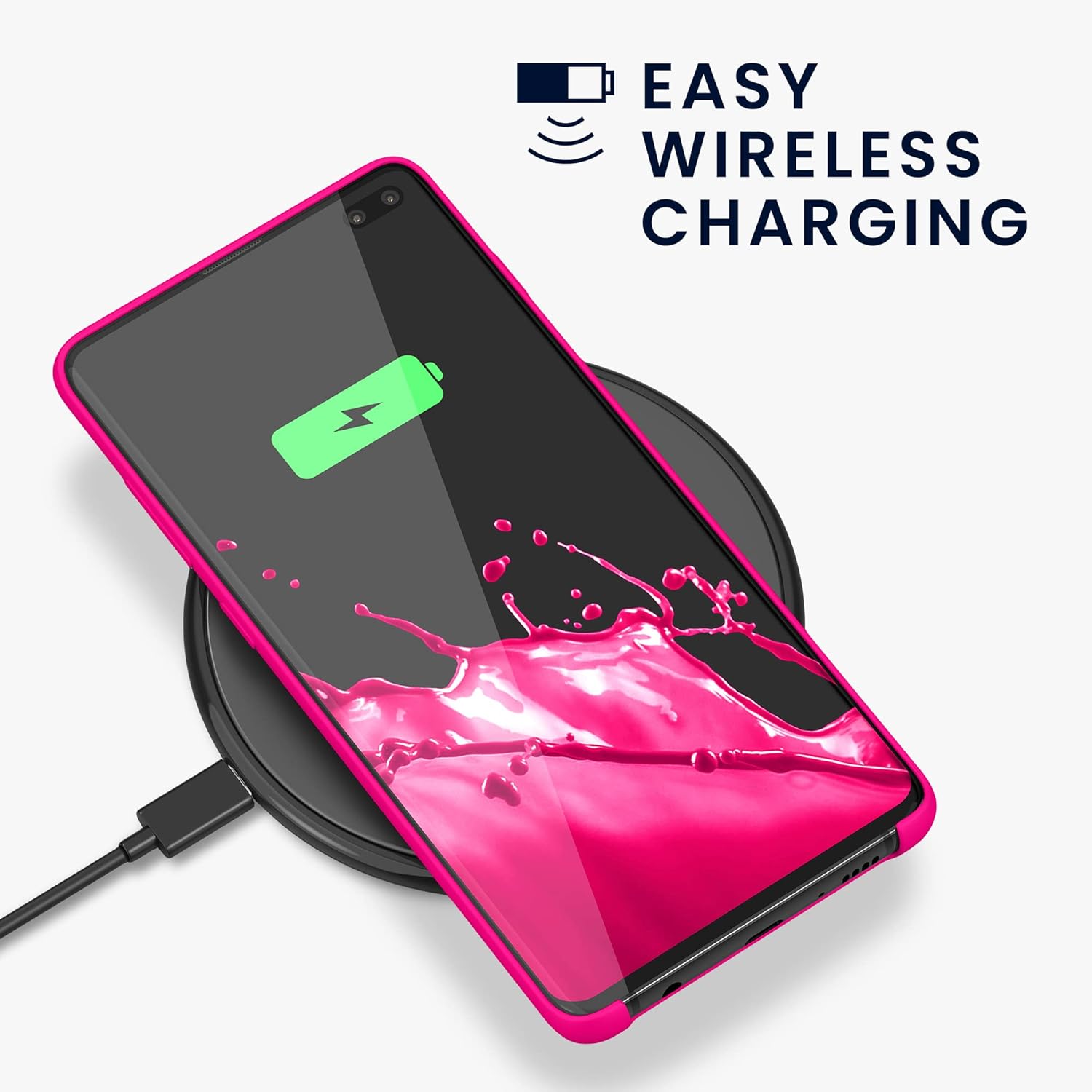 kwmobile Funda compatible con Samsung Galaxy S10 PlusS10+ – Funda de silicona TPU con acabado suave – Rosa neón