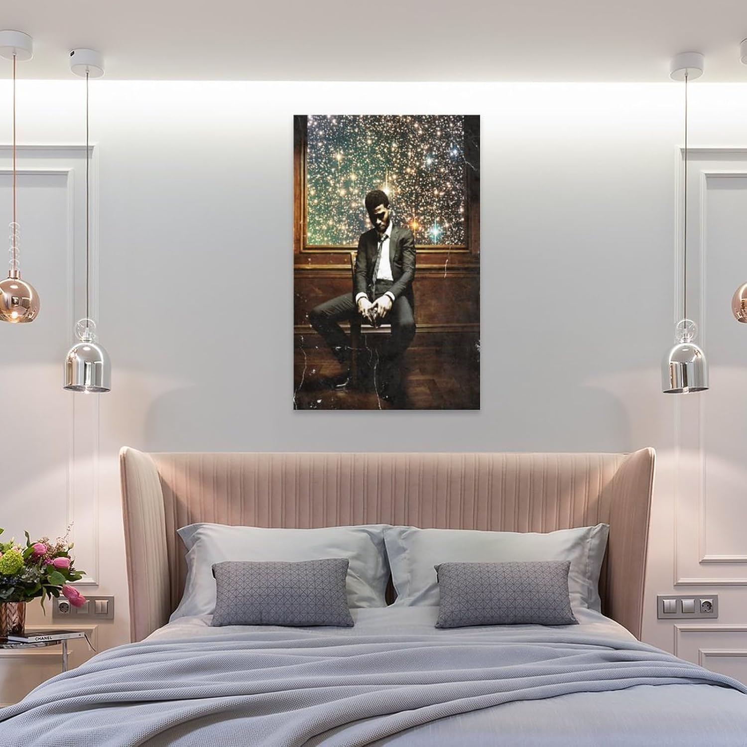Pósters e impresiones de arte infantil Cudi Póster de hombre en la luna, 2 portada de álbum de música, pinturas artísticas, lienzo, decoración de