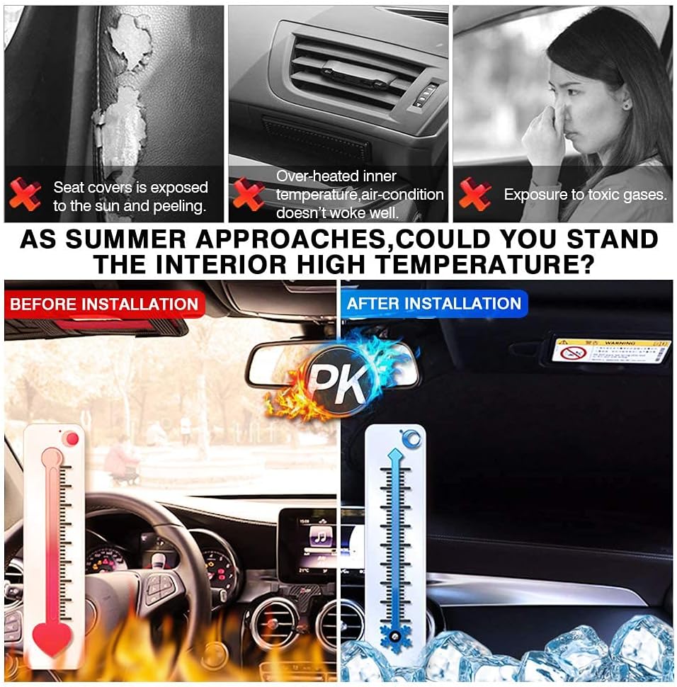 KUST – Parasol plegable para parabrisas, protector que bloquea los rayos UV y mantiene tu coche más fresco