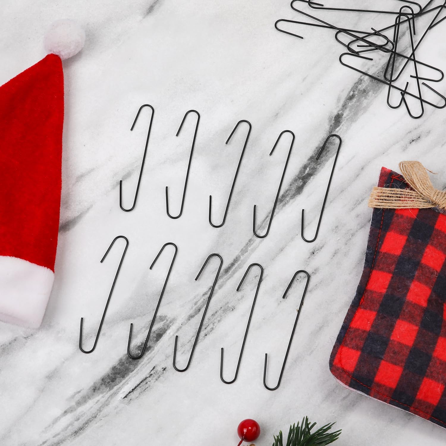 120 ganchos para adornos de Navidad, ganchos flexibles de 0.5 x 2.5 pulgadas, ganchos de metal, ganchos de árbol de Navidad, ganchos para decoración