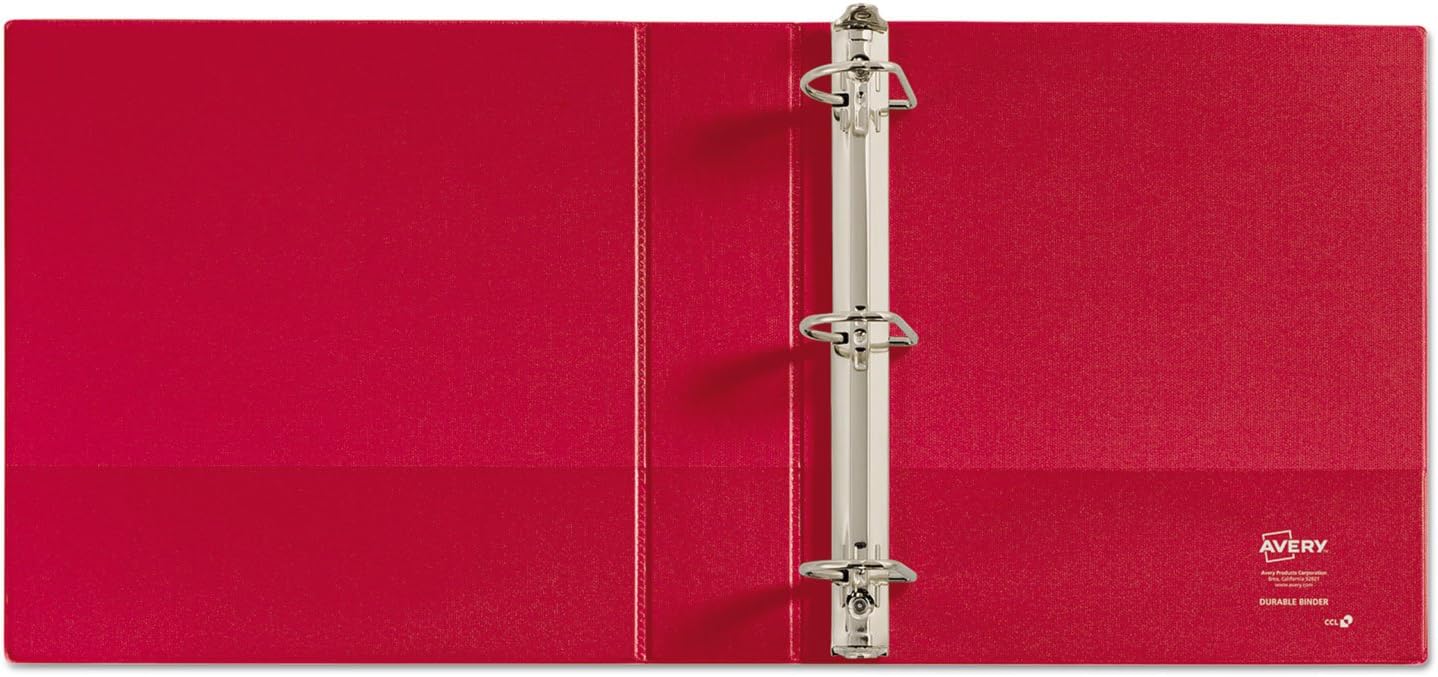 Avery 27203 Carpeta duradera con anillos inclinados, 11 x 8 12, 2 pulgadas, color rojo
