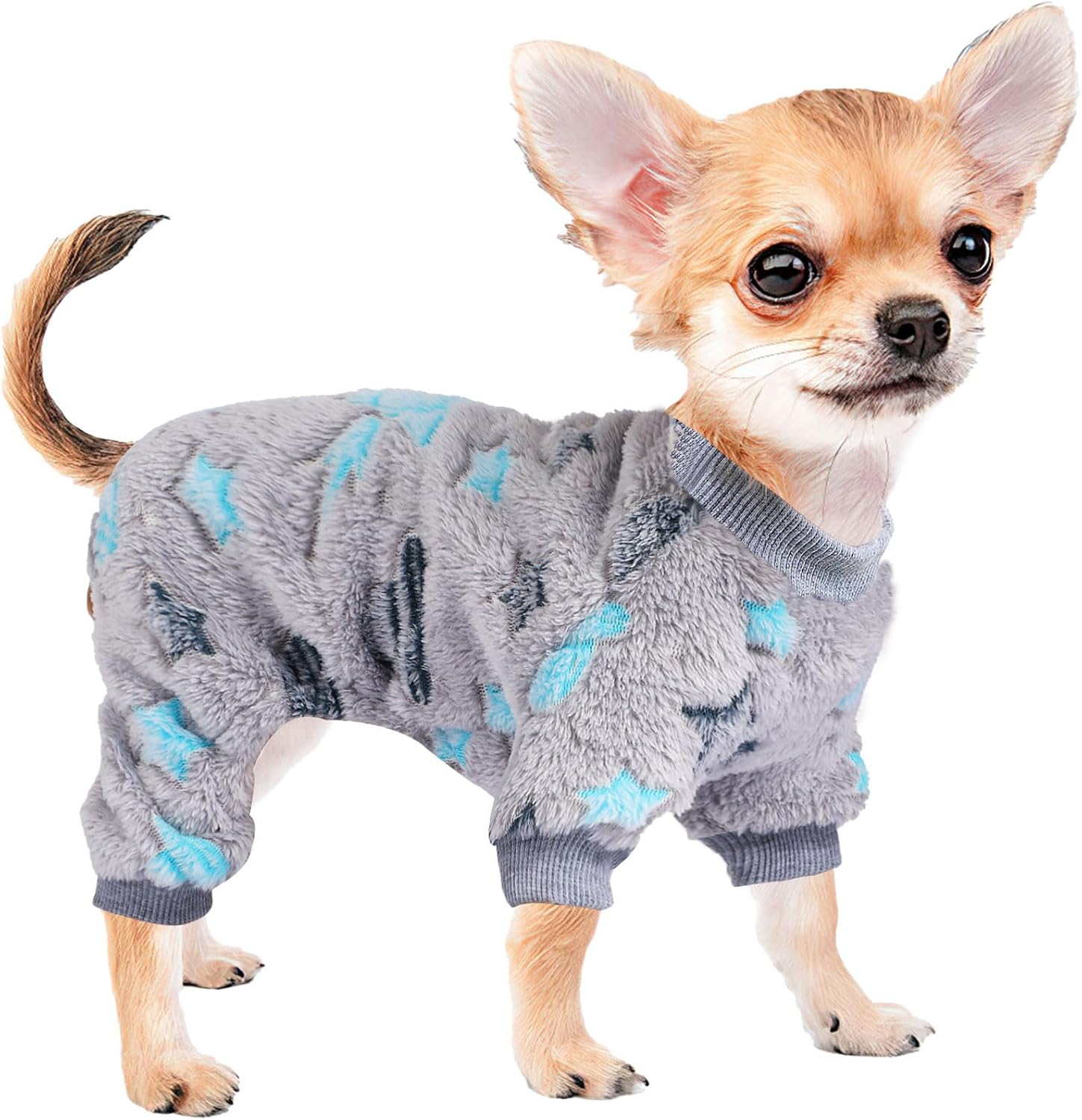 Ropa para perros pequeños, suéter para perros pequeños que brilla en la oscuridad, suéter para perro pequeño de unicornio teñido anudado, material