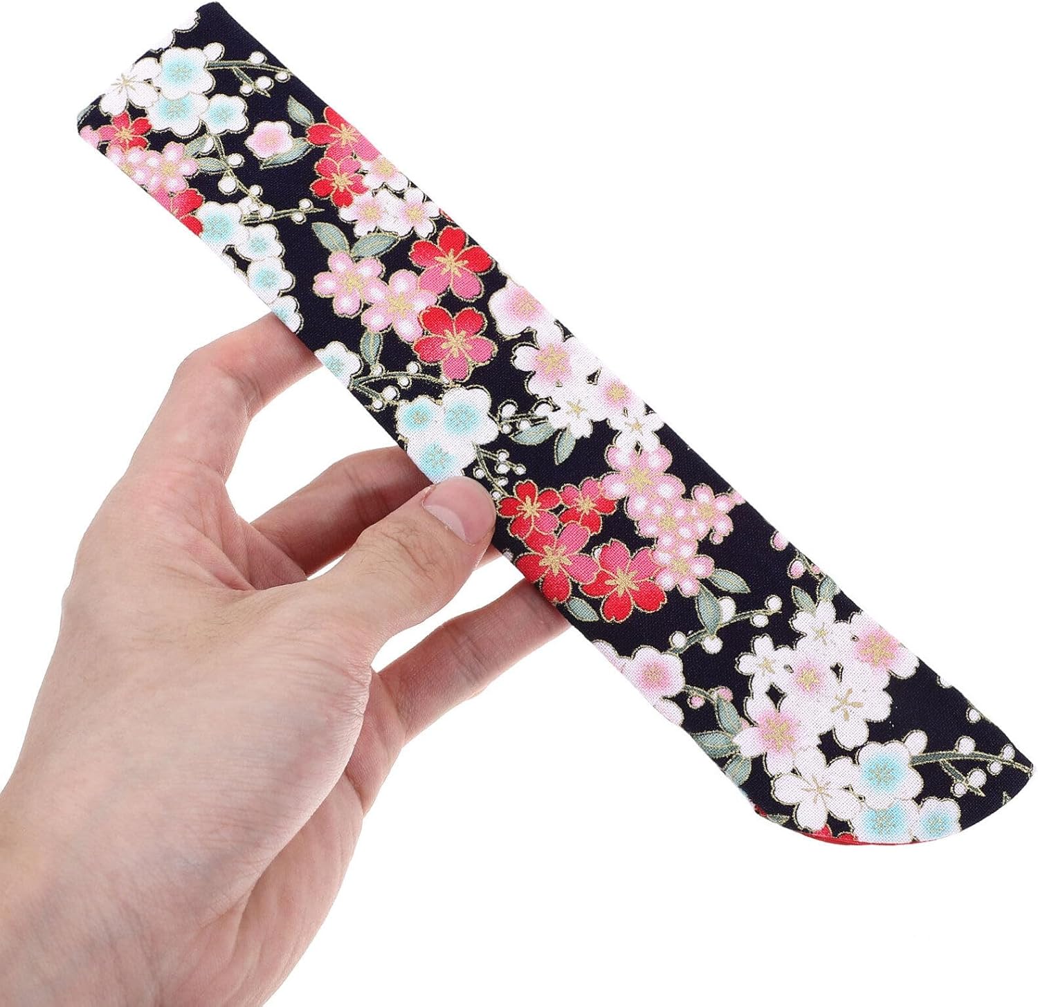 VOSAREA Fundas para ventilador de mano, 4 piezas, funda plegable para ventilador de mano, diseño de flores de cerezo, bolsa protectora de ventilador