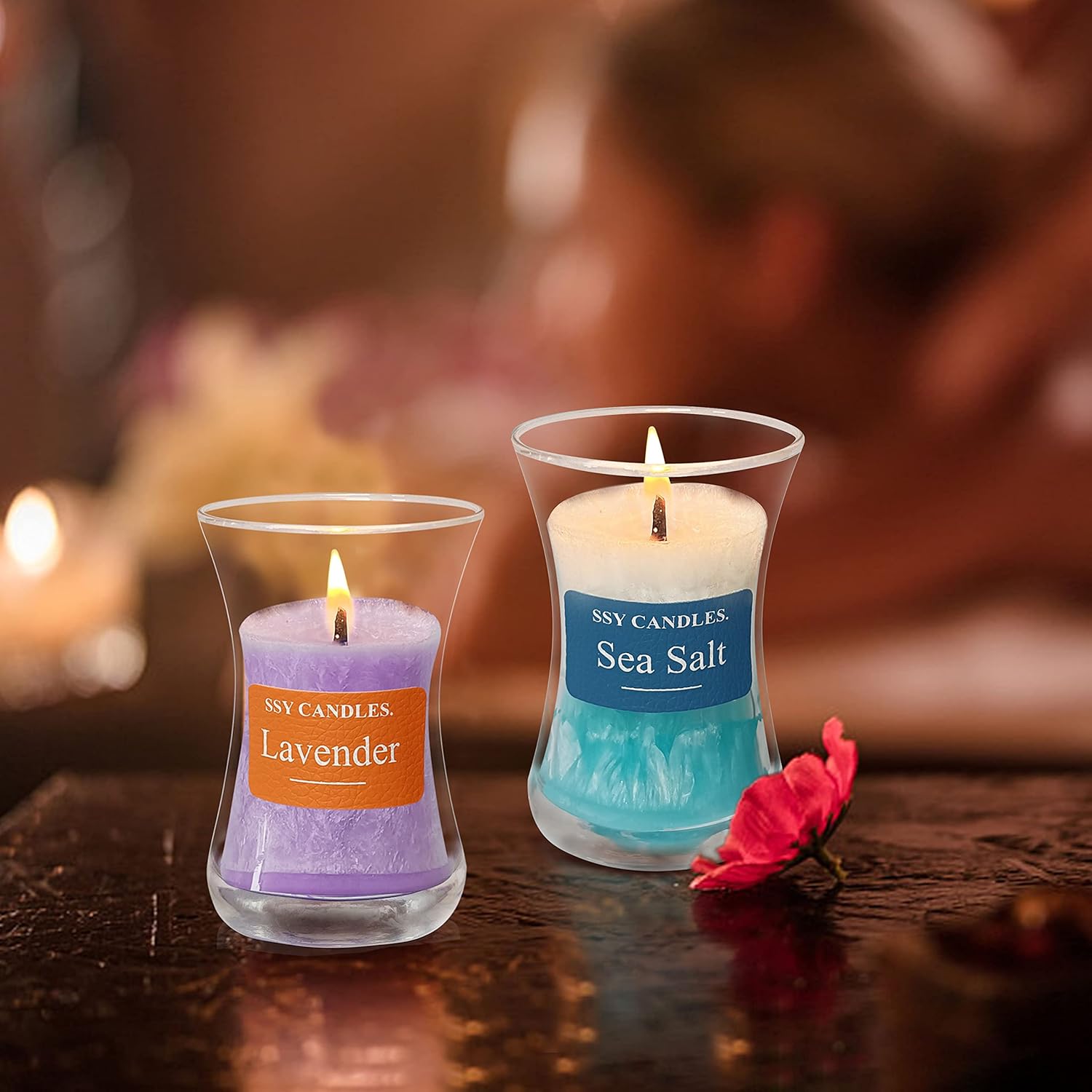 Velas de aromaterapia con aroma a sal marina para el hogar, vela de cera de soja natural y aceites esenciales, velas en tarro escente, regalos para
