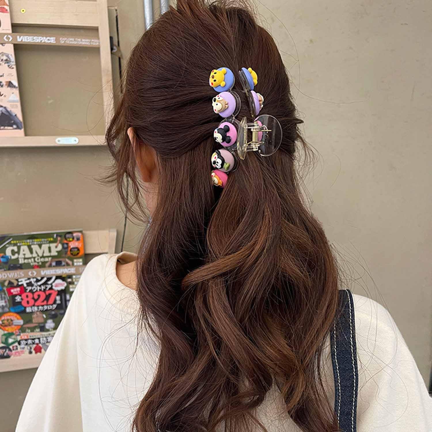 Pinzas para el cabello con diseño de caricaturas, 1 unidad, con personajes de ratón de anime, pinzas de sujeción fuerte para mujeres, accesorios
