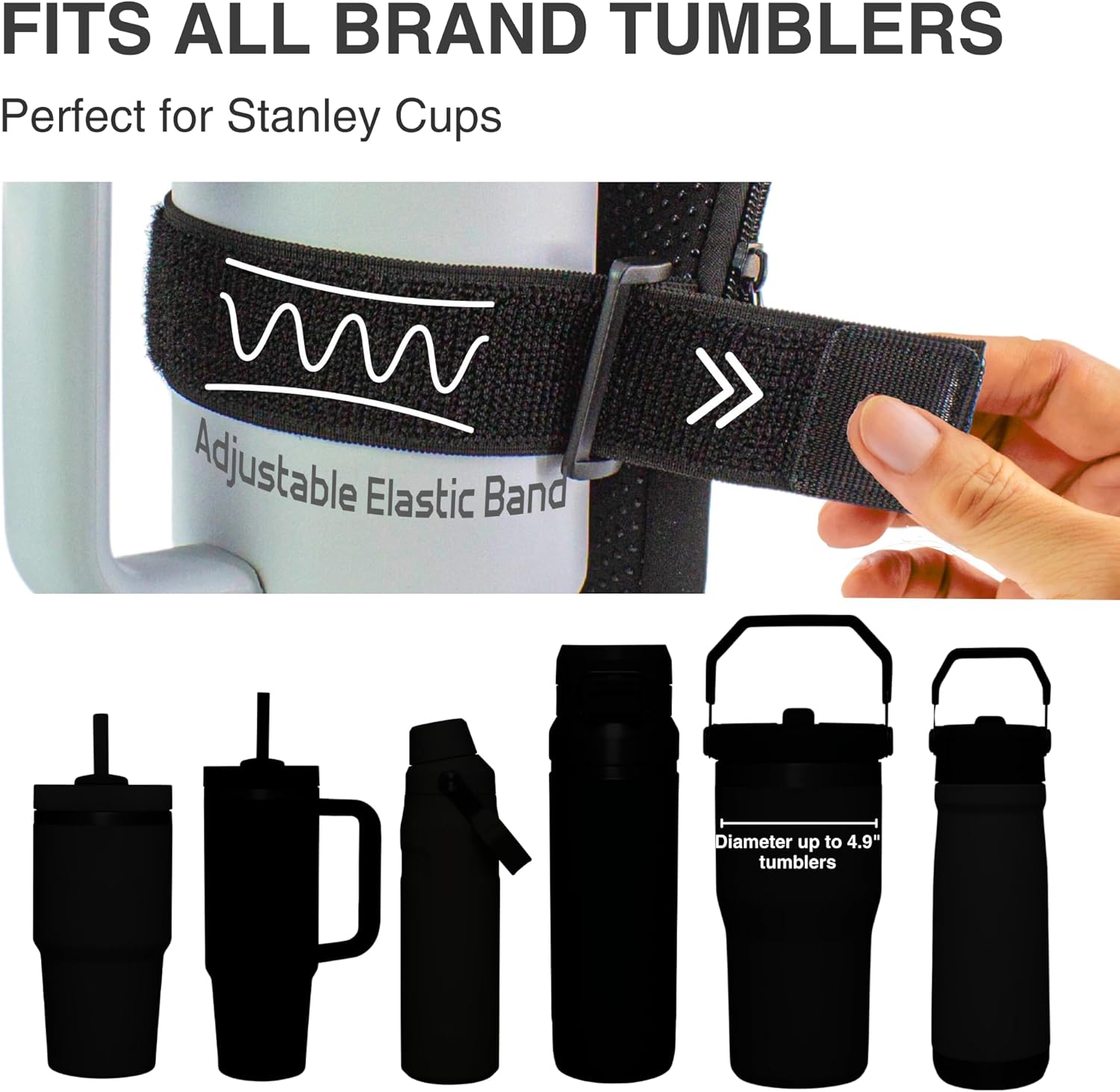 Bolsa para botella de agua para Stanley Quencher Adventure IceFlow de 20 onzas, 30 onzas, 40 onzas, soporte antideslizante para teléfono, accesorios