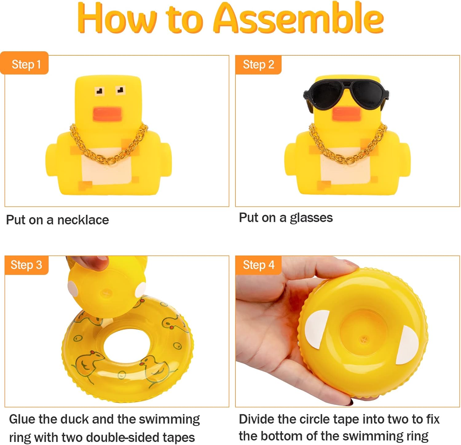 wonuu Decoración de pato de goma para automóvil, adorno para tablero de automóvil, accesorios de decoración de tablero de automóvil, con mini collar