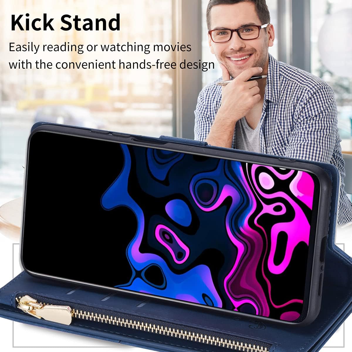 UEEBAI Funda tipo cartera para Samsung Galaxy S9, funda vintage de piel sintética de alta calidad con ranuras para tarjetas, cierre magnético,