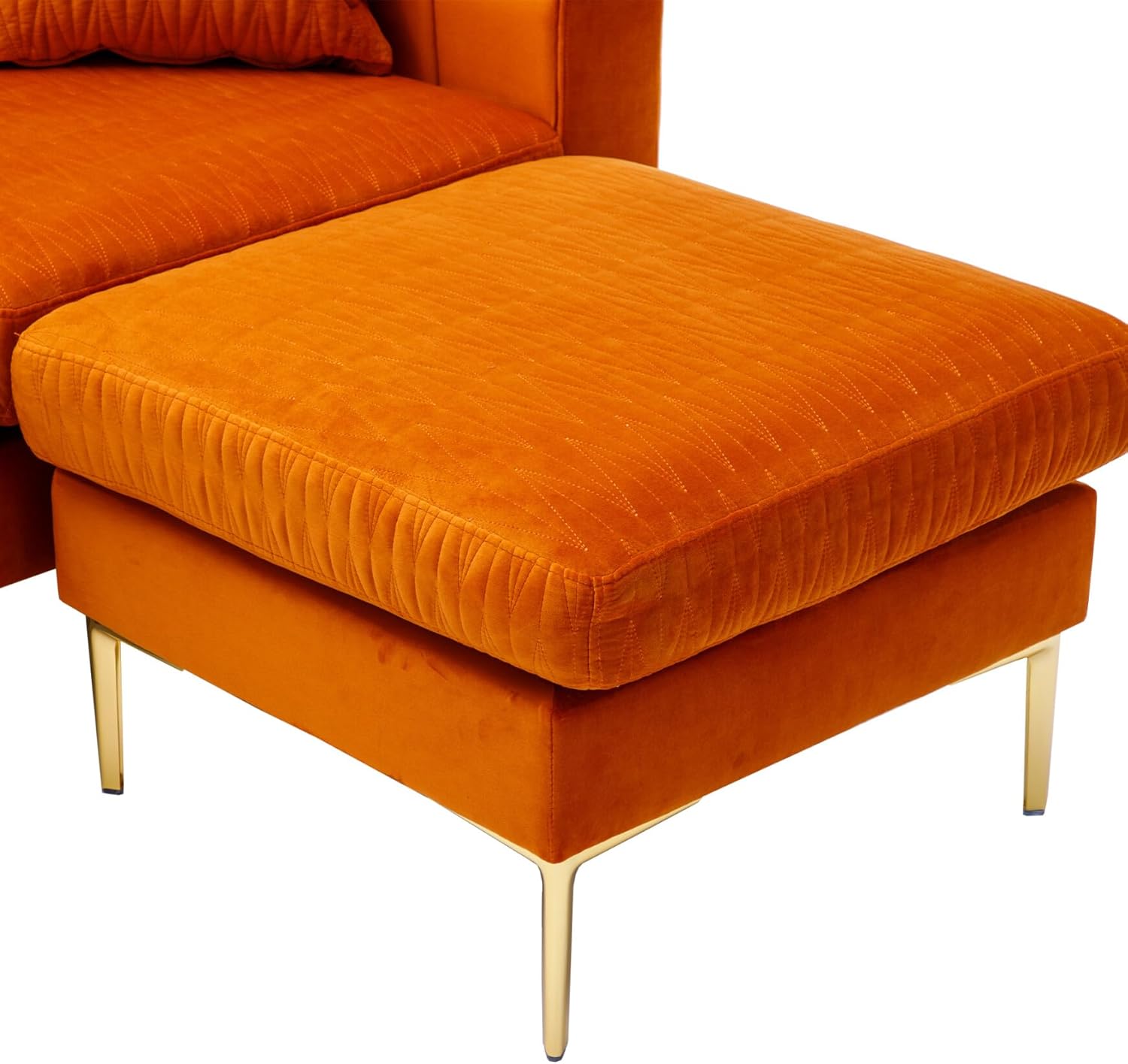 Sofá modular en forma de U de 113 pulgadas, sofá modular de terciopelo con dos otomanas y funda extraíble, sofá de asiento profundo de 4 plazas para