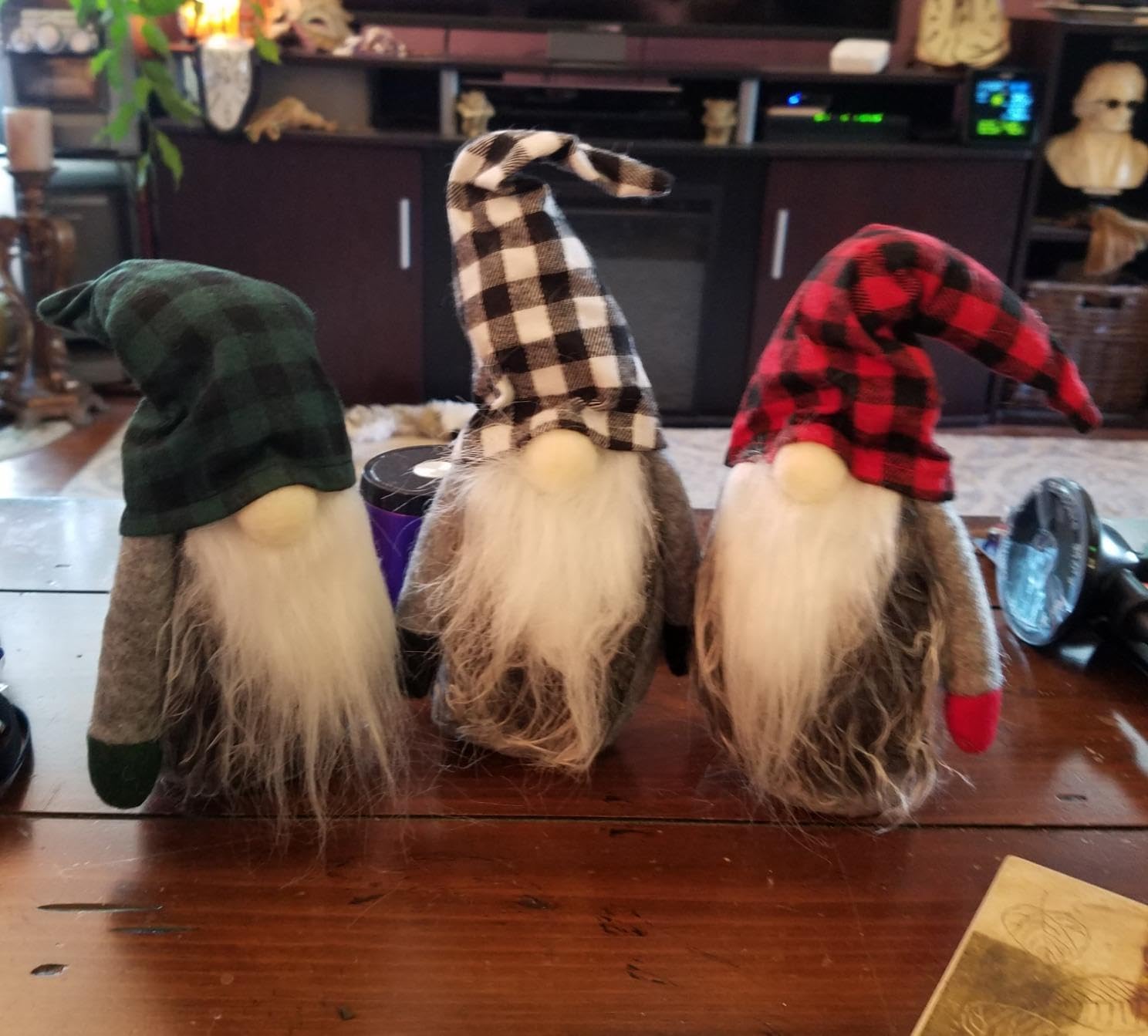 Gnomos de Navidad de peluche, hechos a mano sueco Tomte Santa escandinavo figura nórdica de peluche de elfo, adornos de gnomos, gnomos, decoraciones