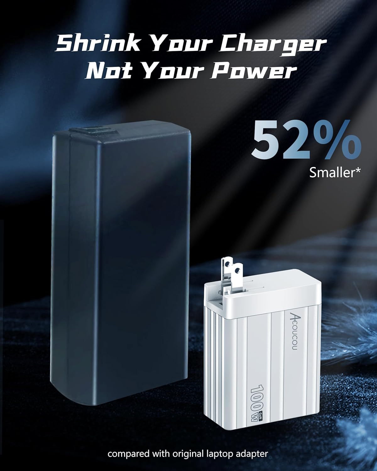 Cargador USB C de 100 W, 4 puertos GaN III PD&QC 3.0 tipo C, cargador rápido de múltiples puertos para MacBook AirPro, i-Phone i-Pad Samsung Galaxy