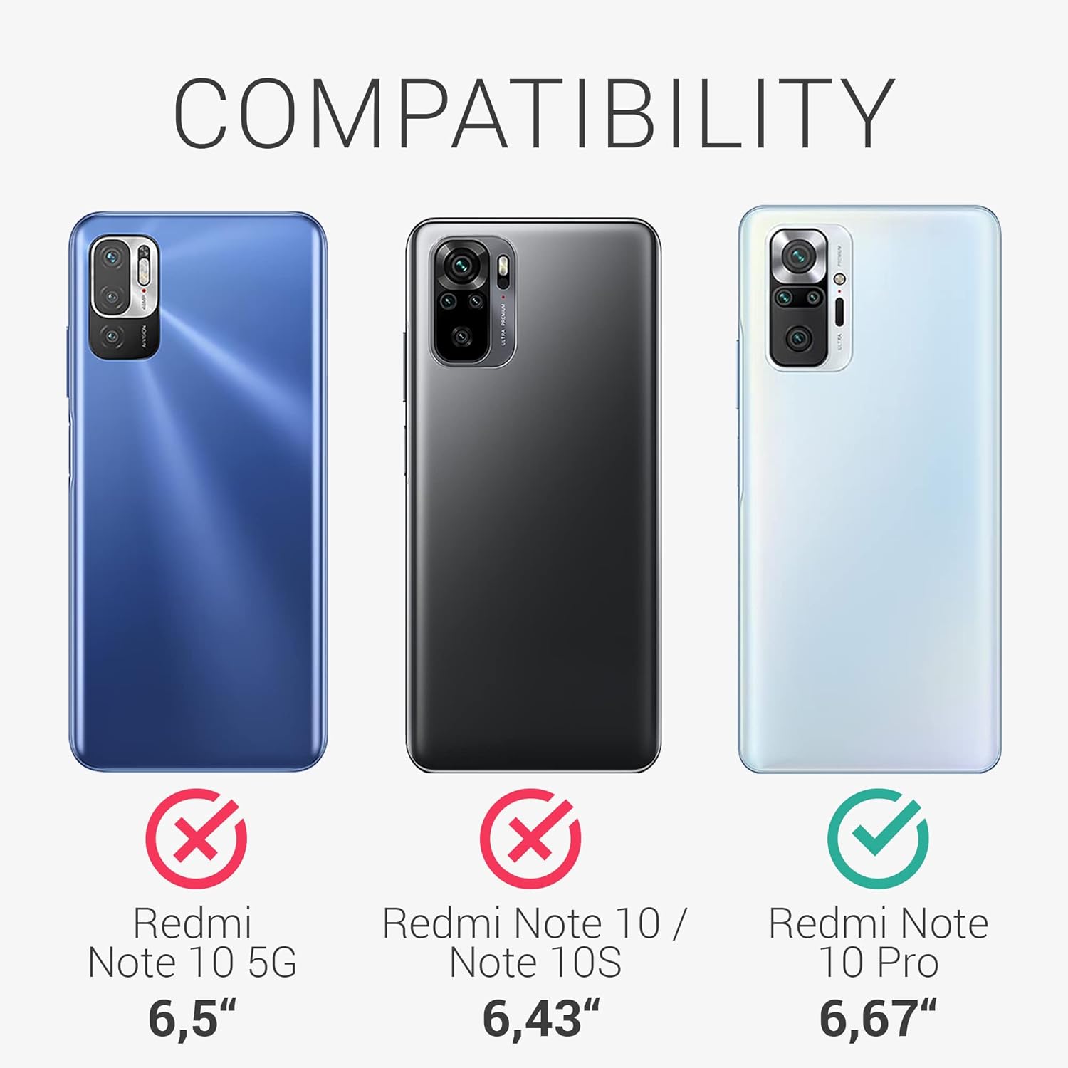 kwmobile Funda compatible con Xiaomi Redmi Note 10 Pro – Funda de teléfono TPU con tarjetero de crédito – Blanco