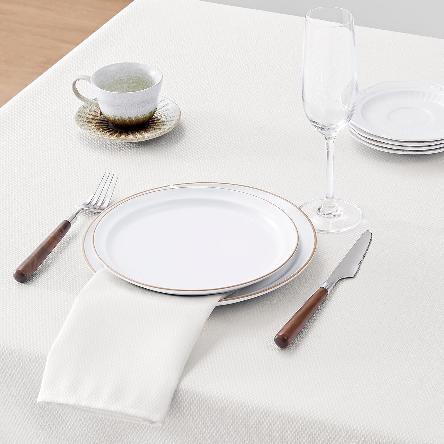 Softalker Mantel rectangular de jacquard, manteles minimalistas con textura brillante, tela resistente al agua, antiarrugas, lavable, para cenas,