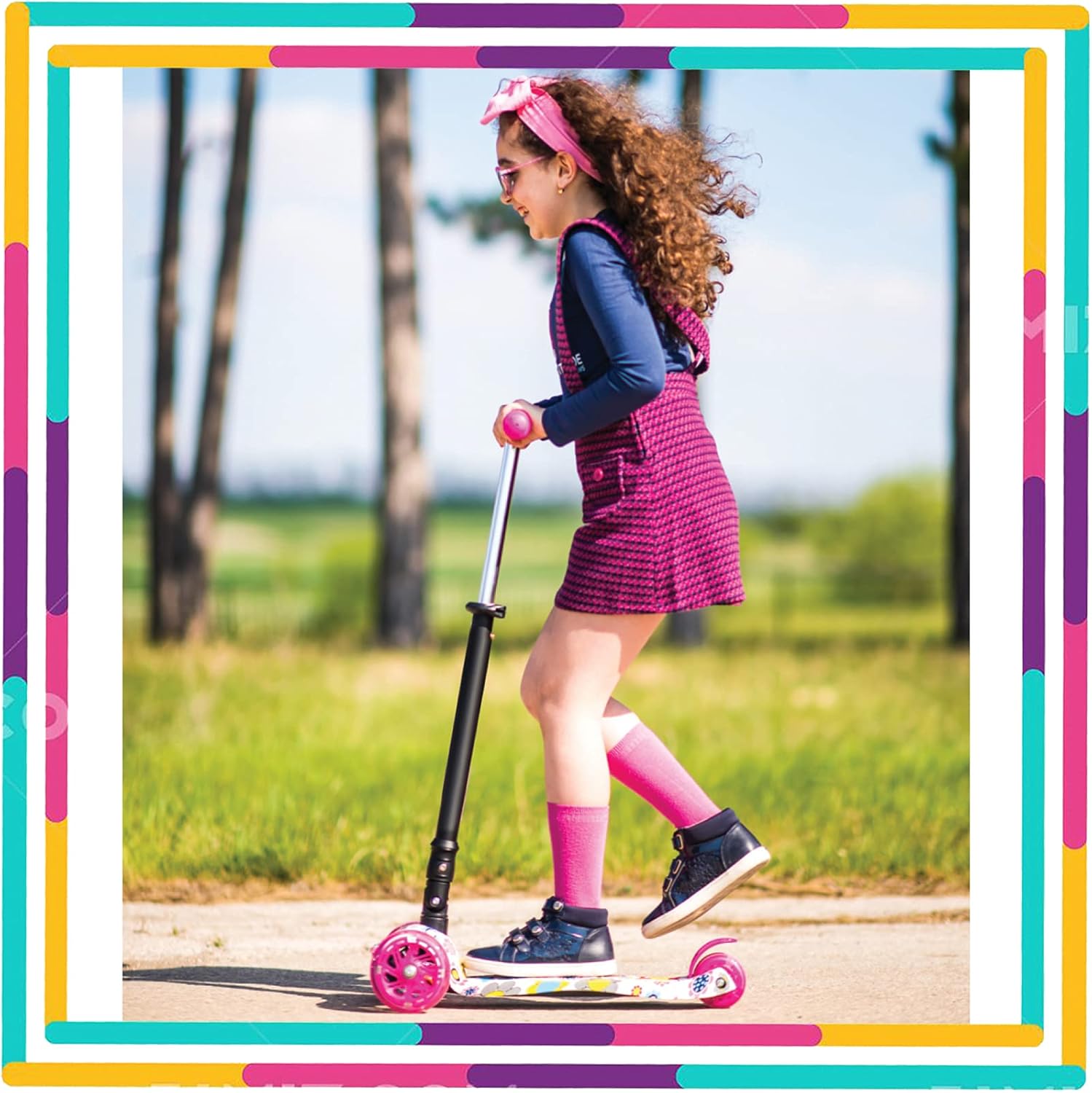 Patinetes para niños de 3 ruedas para niños y niñas pequeñas, 4 alturas ajustables, inclinación para conducir, cubierta extra ancha, ruedas