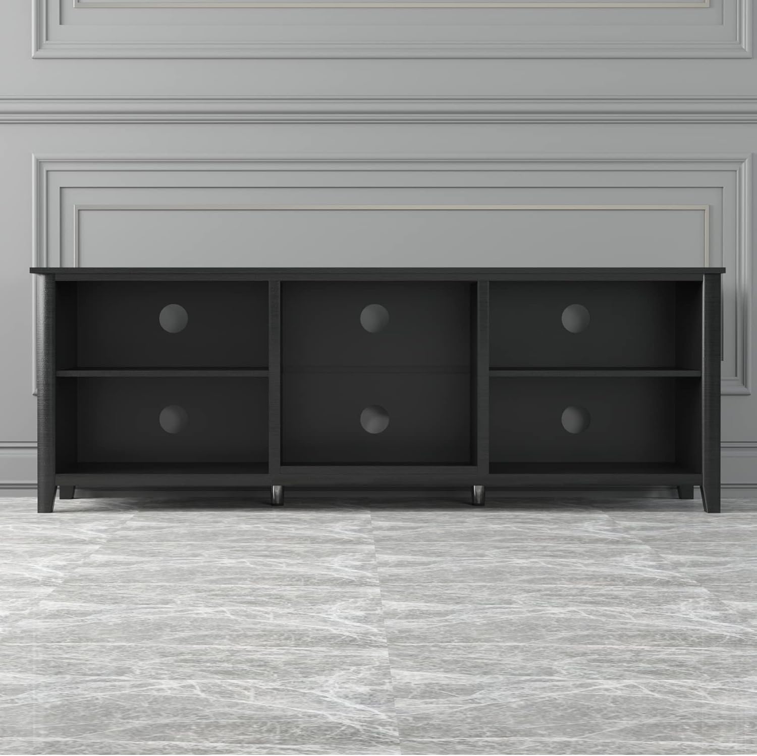 Soporte de TV para sala de estar, dormitorio, centro de entretenimiento grande y amplio de madera moderna, gabinete de consola multimedia con 4