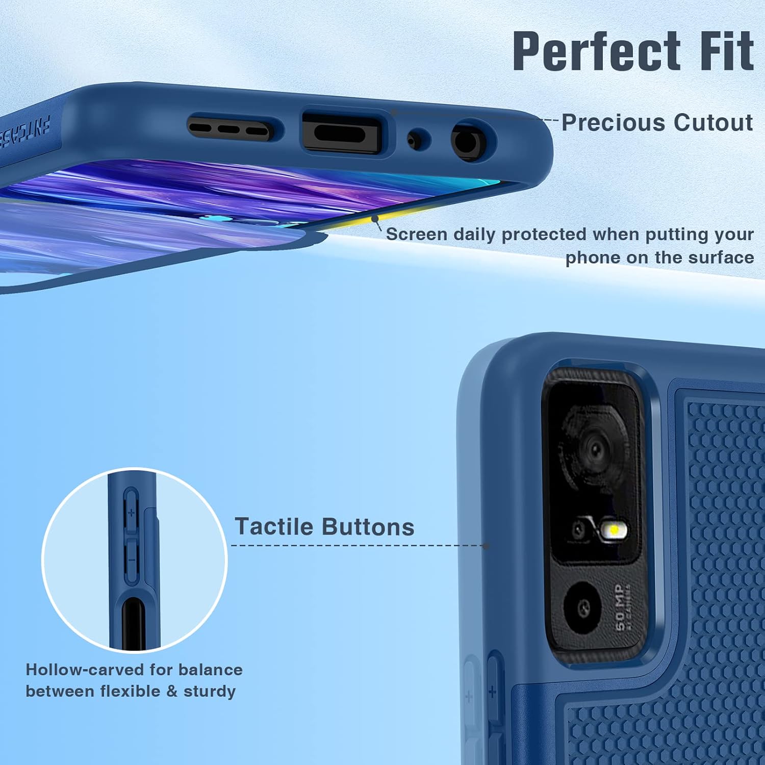 FNTCASE Funda para TCL 40-XE 5G Funda de teléfono con textura mate de doble capa a prueba de golpes de grado militar  Protección resistente a prueba