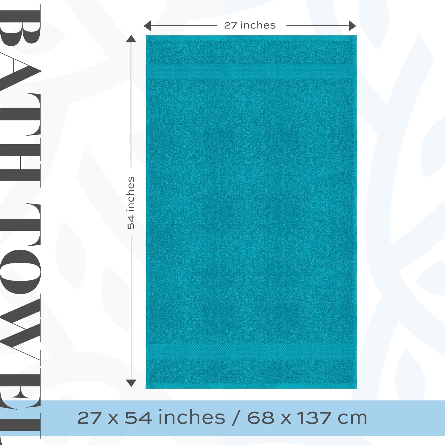 White Classic Juego de 4 toallas de baño de lujo de algodón ultra suaves de 27 x 54 pulgadas, altamente absorbentes y de secado rápido, toallas de