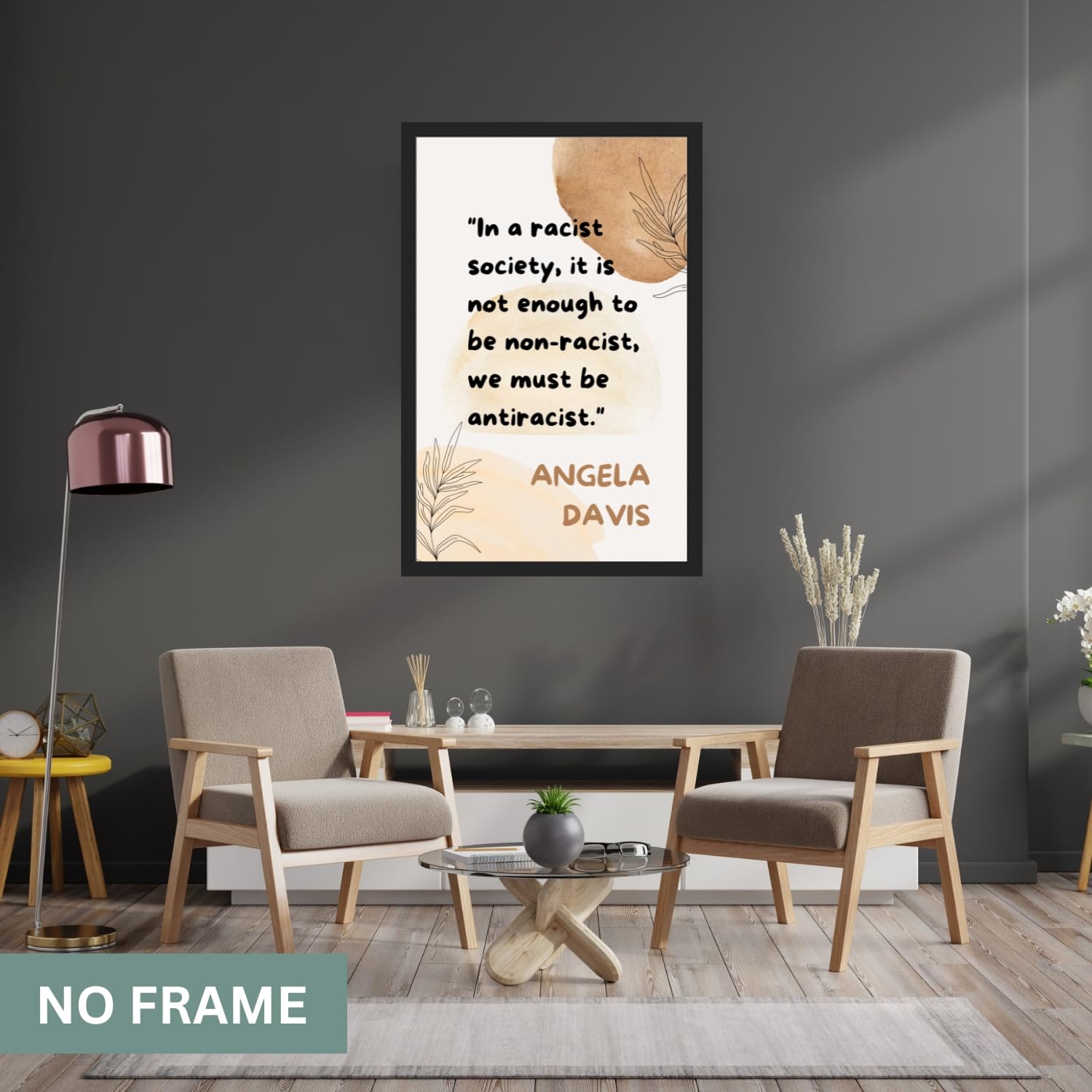 Inspirational Feminist Poster – Angela Davis Quote – Empowered Women Print, Inspirational Wall Art Posters for Teen Girls Room Decor, Womens History