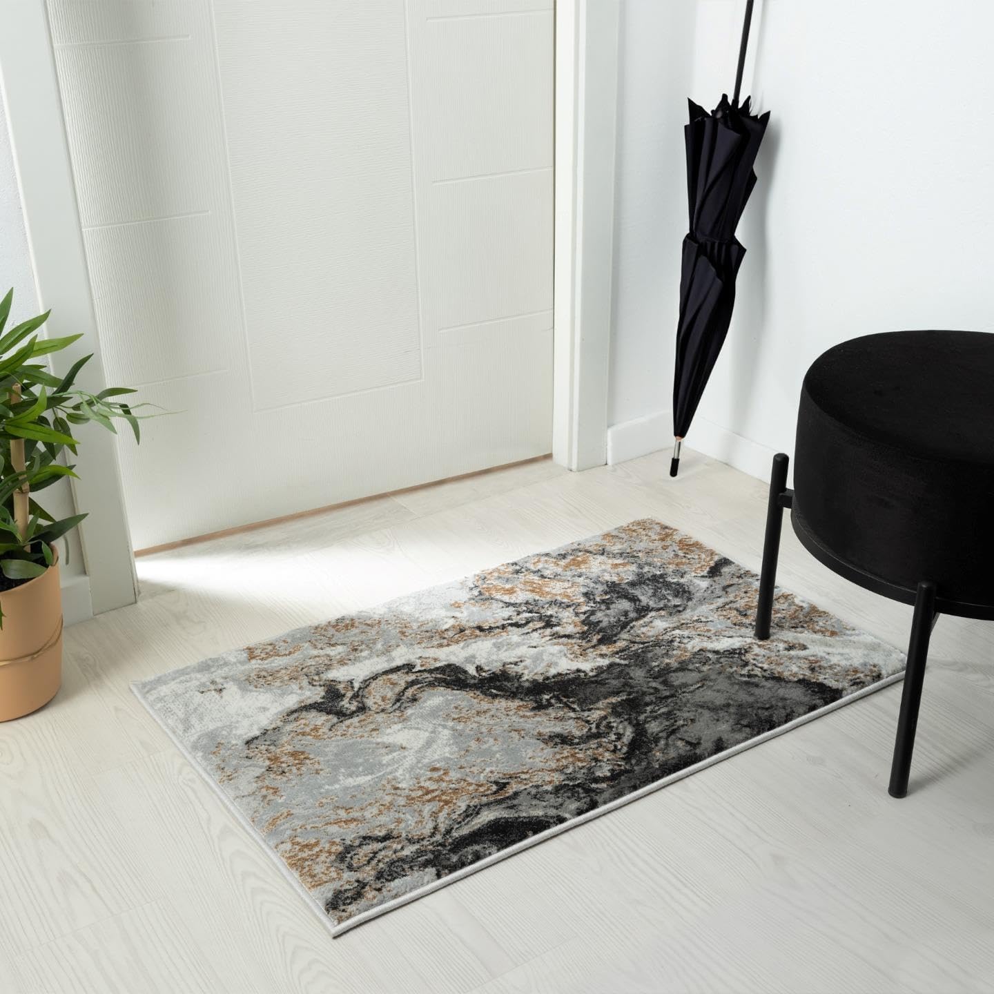 LUXE WEAVERS Alfombra abstracta de remolinos de mármol, humo 2×3