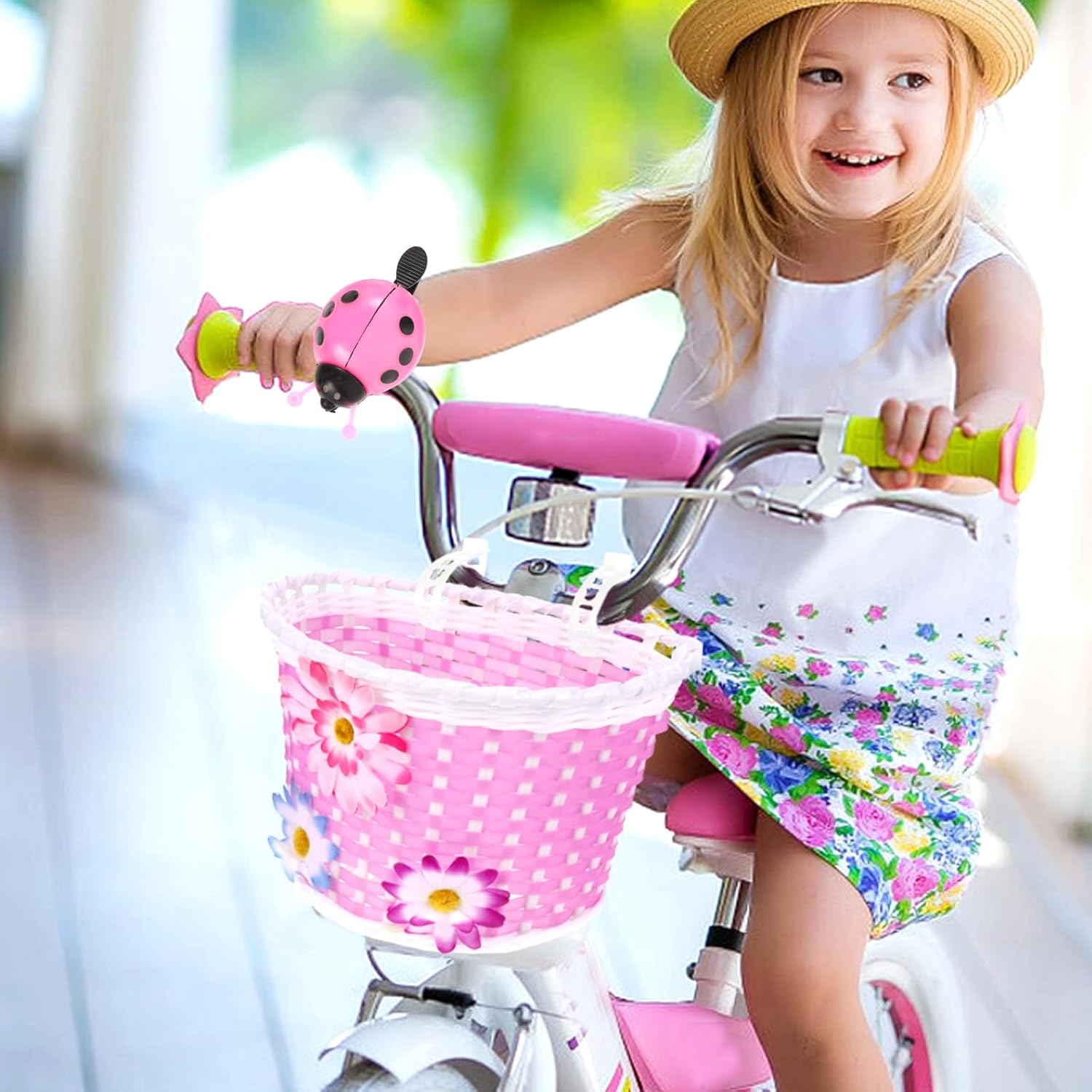 BESPORTBLE  Campana de plástico para bicicleta con forma de mariquita para niños, bicicleta, regalo para niños, color rojo
