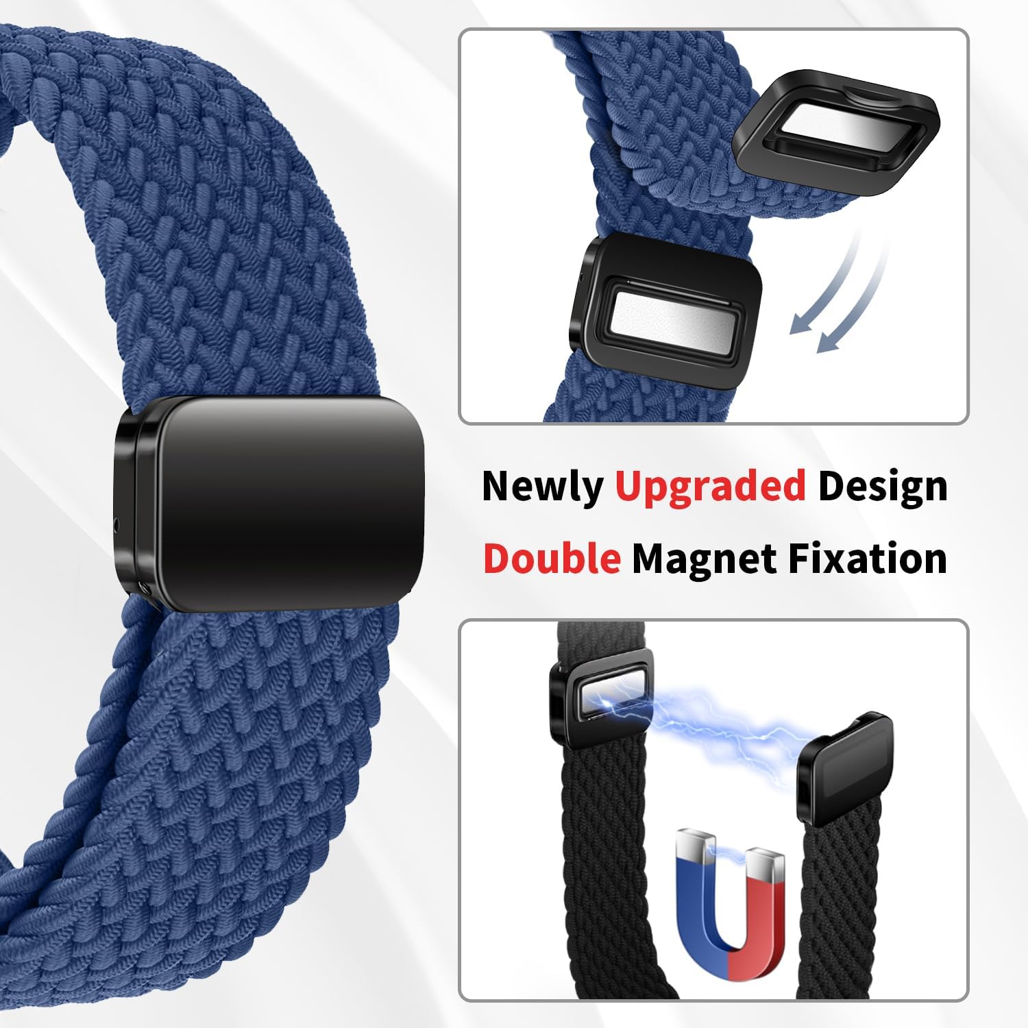 Correa trenzada compatible con Samsung Galaxy Watch 456 de 1.575 pulgadas, 1.732 pulgadas, Galaxy Watch 6 Classic Band de 1.614 pulgadas, 1.772