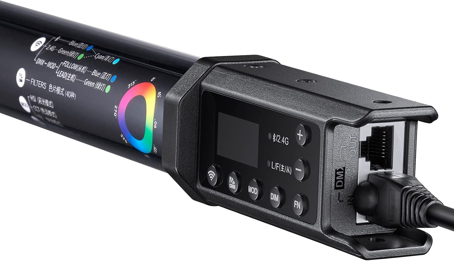Godox TL120 RGB LED Video Light Stick Varita, Luz de tubo de mano, ajustable 2700K  6500K, batería de litio incorporada, CRI 96+ TLCI 98+, 360 a