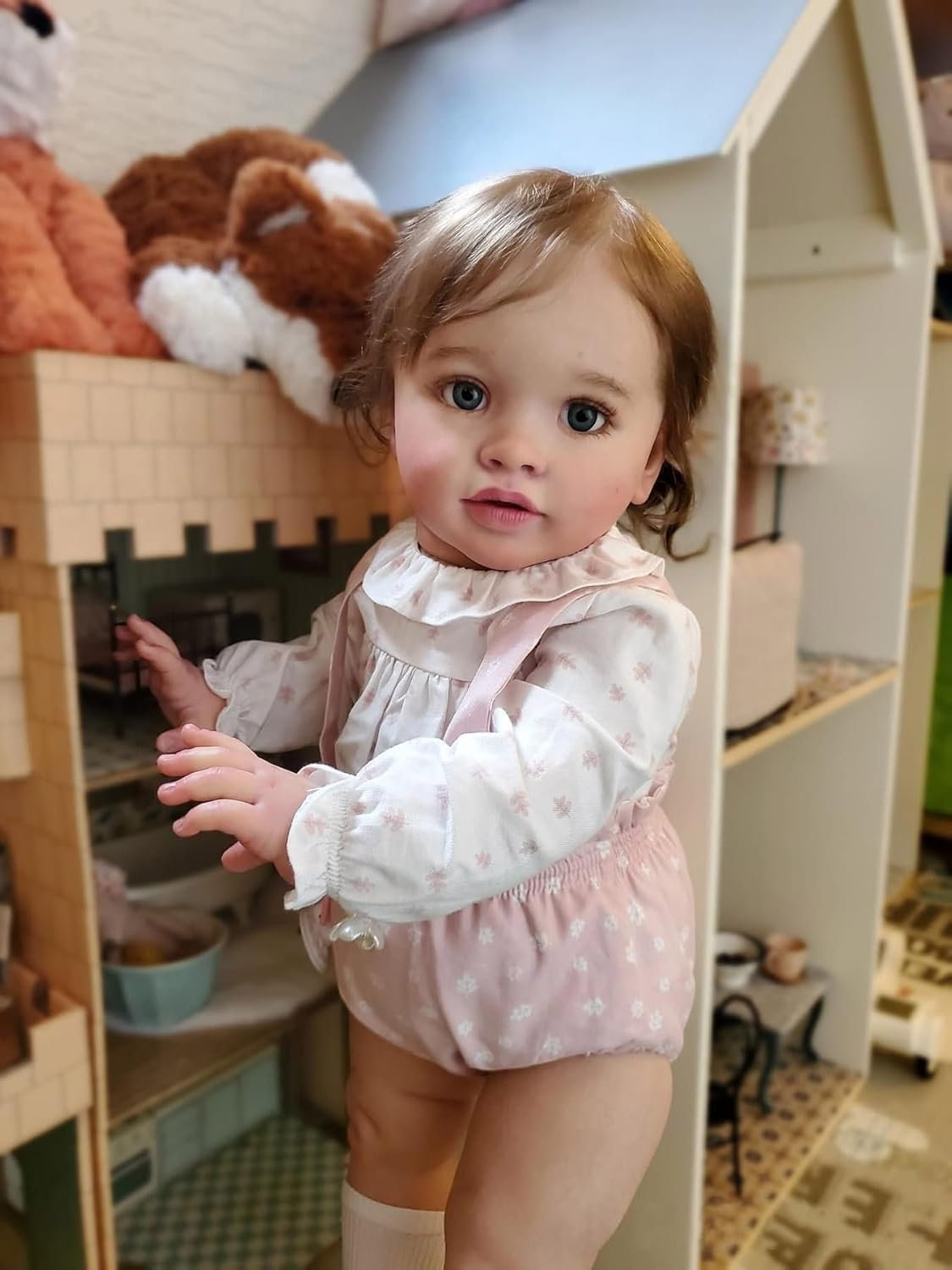 iCradle Muñeca de bebé Reborn de 26 pulgadas, muñeca de princesa recién nacida, realista, de vinilo suave, de aspecto real, muñeca de bebé recién